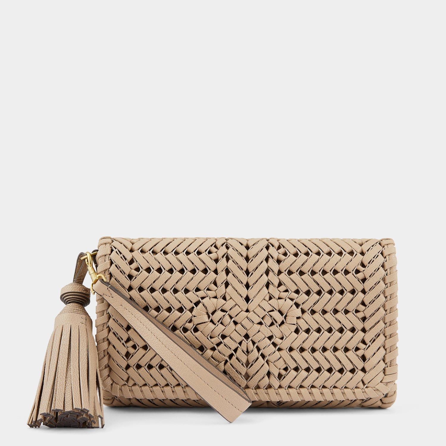 Neeson Tassel Clutch -

                  
                    Capra Leather in Light Nude -
                  

                  Anya Hindmarch EU
