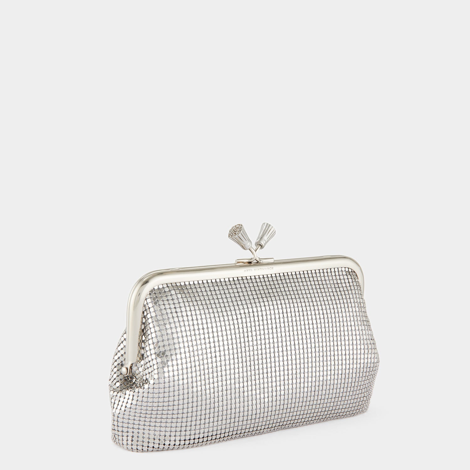 Maud Mesh Tassel Clutch -

          
            Metal Mesh in Silver -
          

          Anya Hindmarch EU
