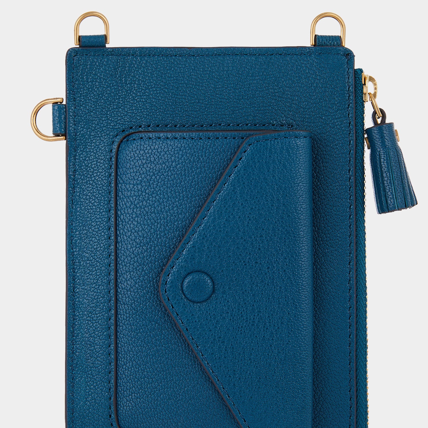 Anya Brands Frosties Zip Phone Pouch on Strap -

                  
                    Shiny Capra Leather in Light Petrol -
                  

                  Anya Hindmarch EU
