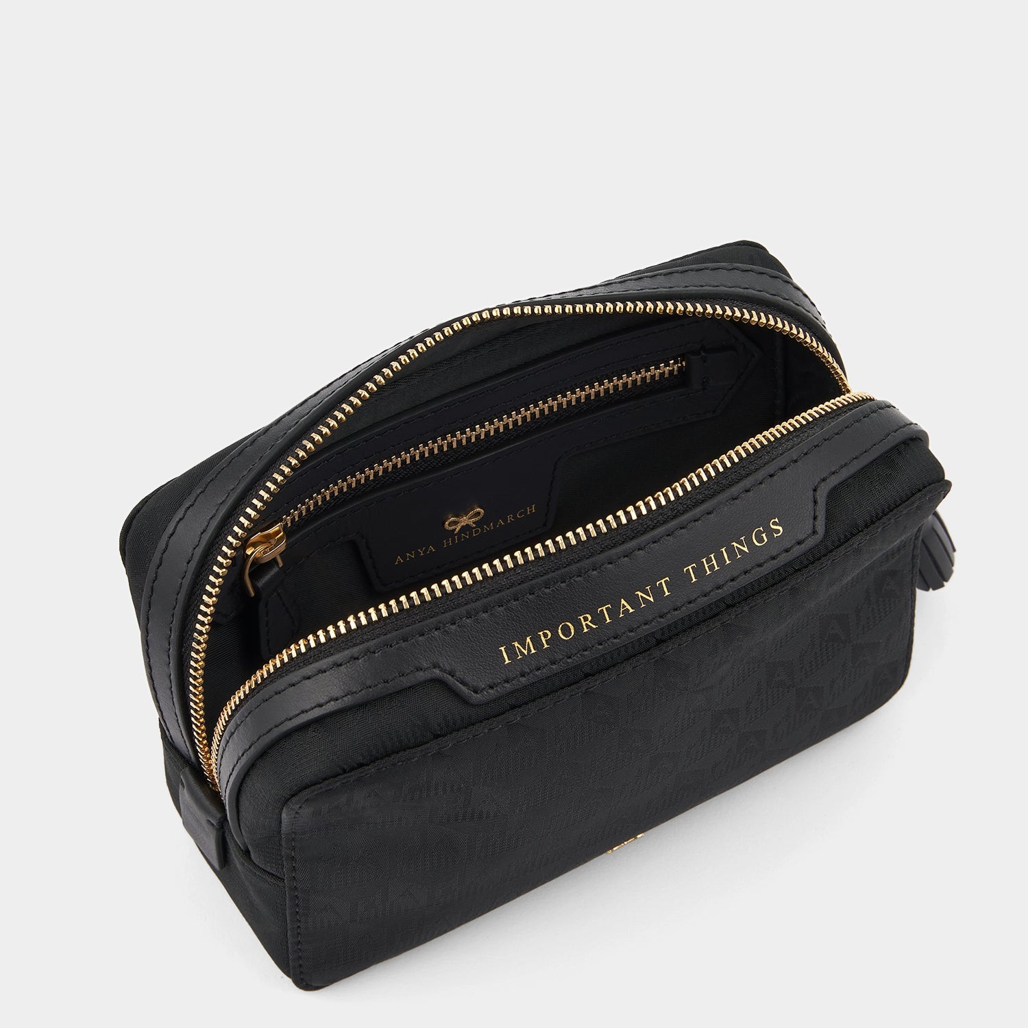 Logo Important Things Pouch -

          
            Jacquard Nylon in Black -
          

          Anya Hindmarch EU
