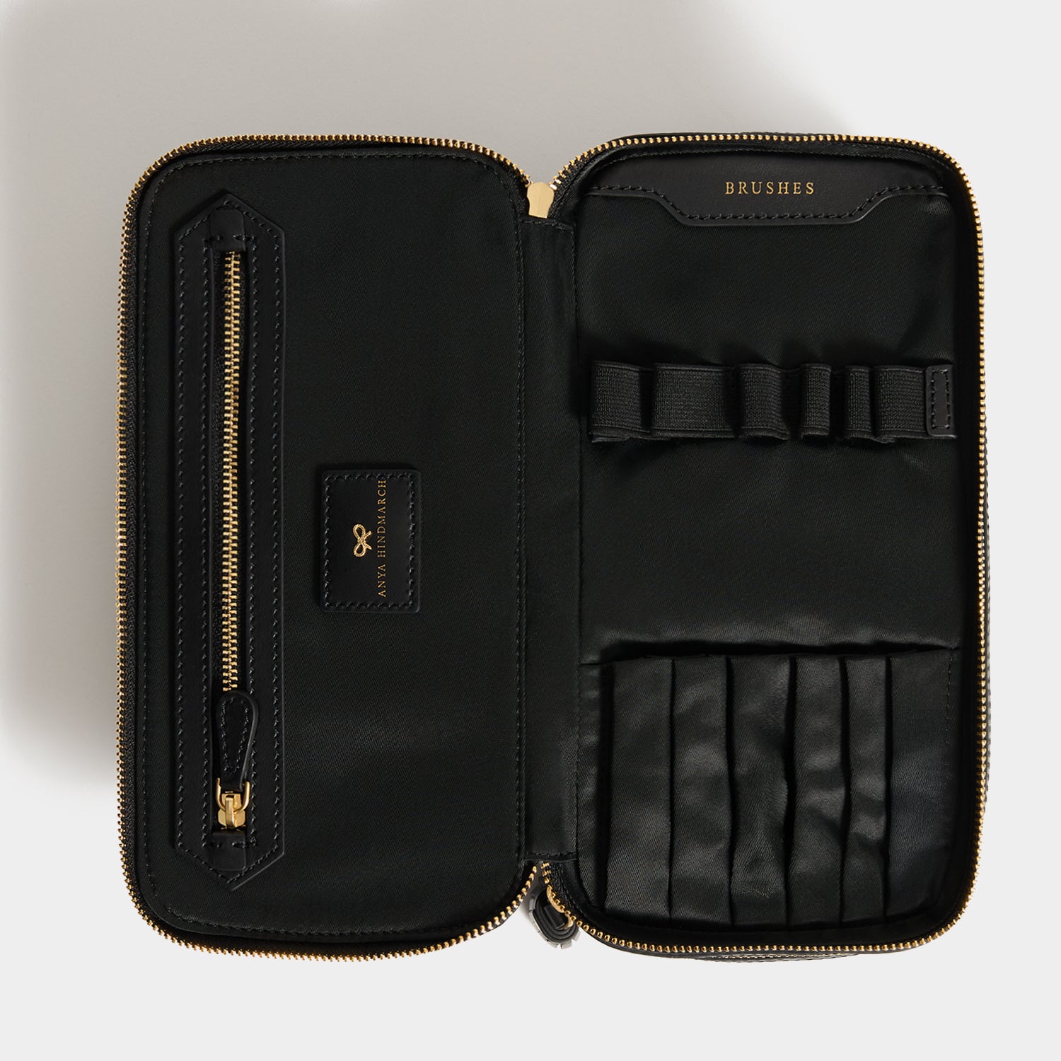 Logo Make-Up Pouch -

          
            Jacquard Nylon in Black -
          

          Anya Hindmarch EU
