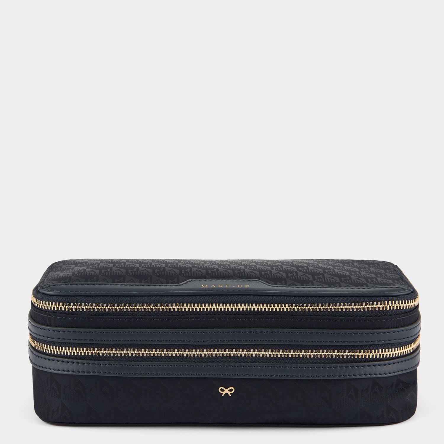 Logo Make-Up Pouch -

          
            Jacquard Nylon in Marine -
          

          Anya Hindmarch EU
