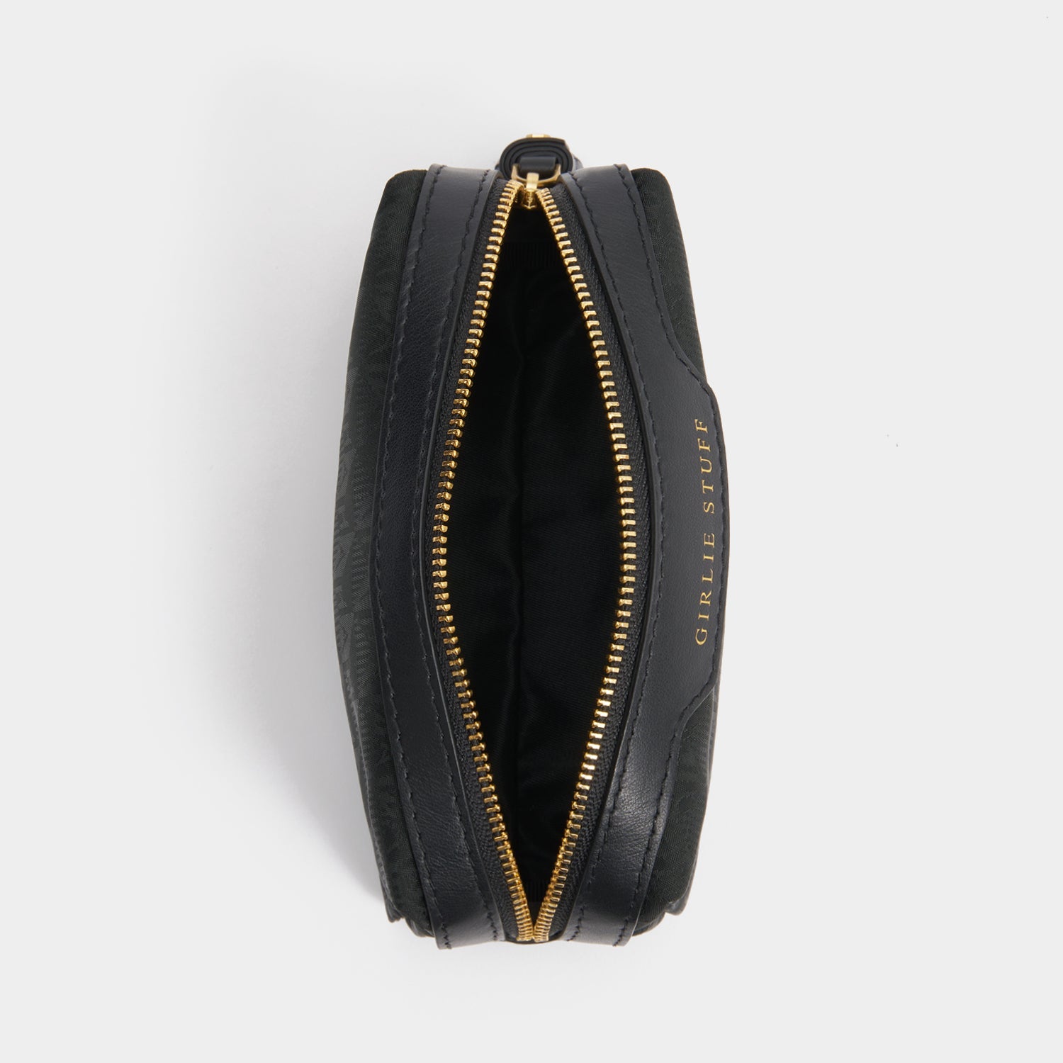 Logo Girlie Stuff Pouch -

          
            Jacquard Nylon in Black -
          

          Anya Hindmarch EU
