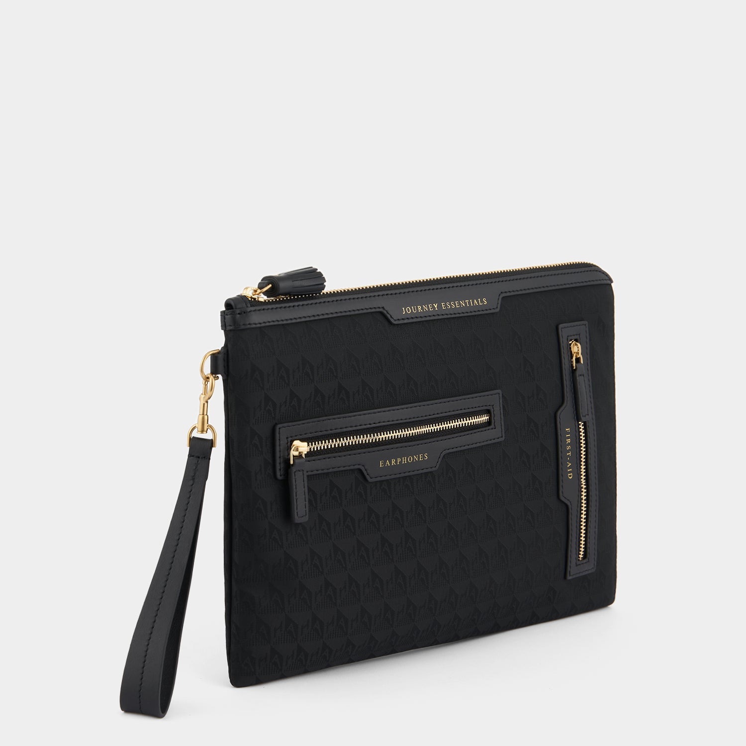 Logo Journey Essentials Pochette -

          
            Jacquard Nylon in Black -
          

          Anya Hindmarch EU
