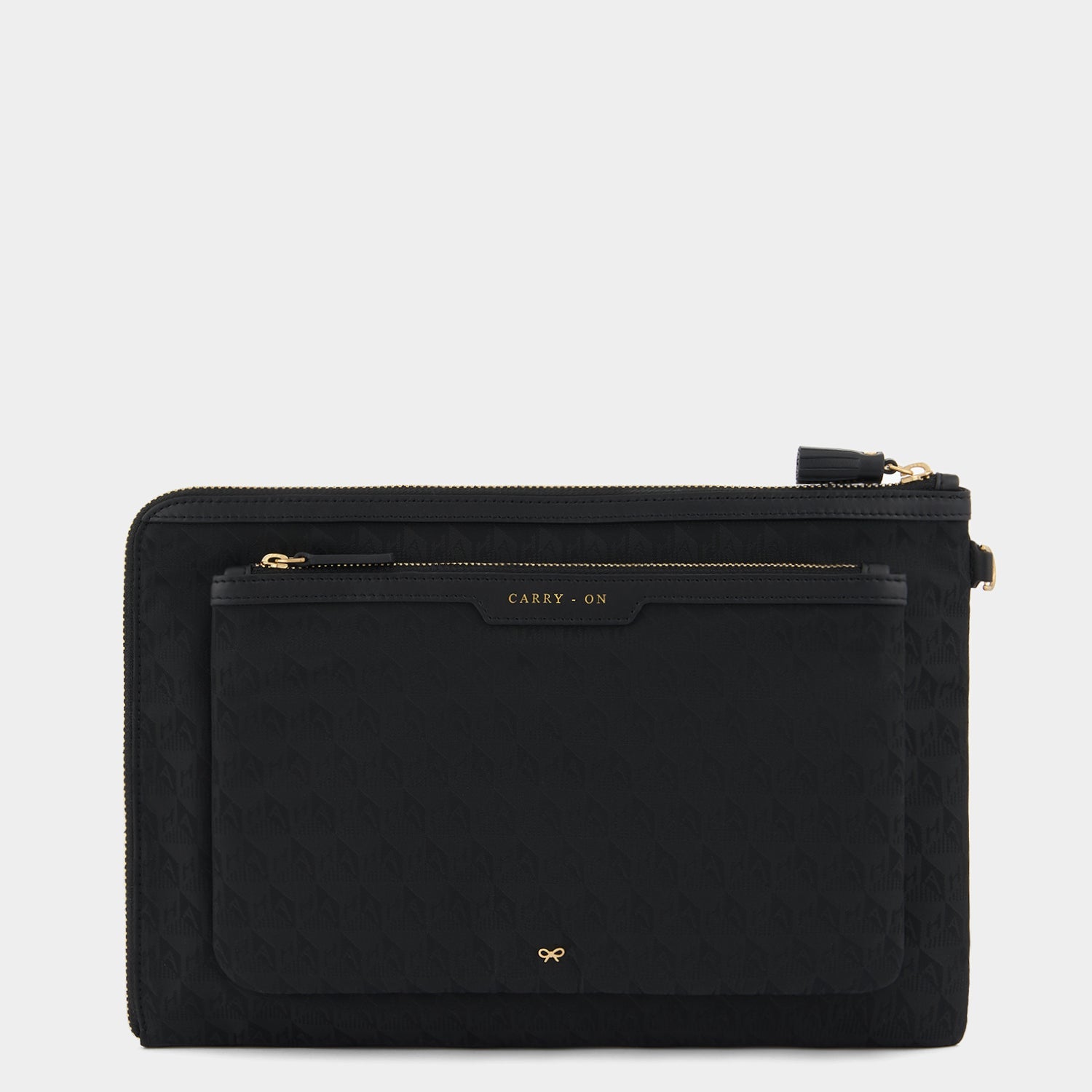 Logo Journey Essentials Pochette -

          
            Jacquard Nylon in Black -
          

          Anya Hindmarch EU
