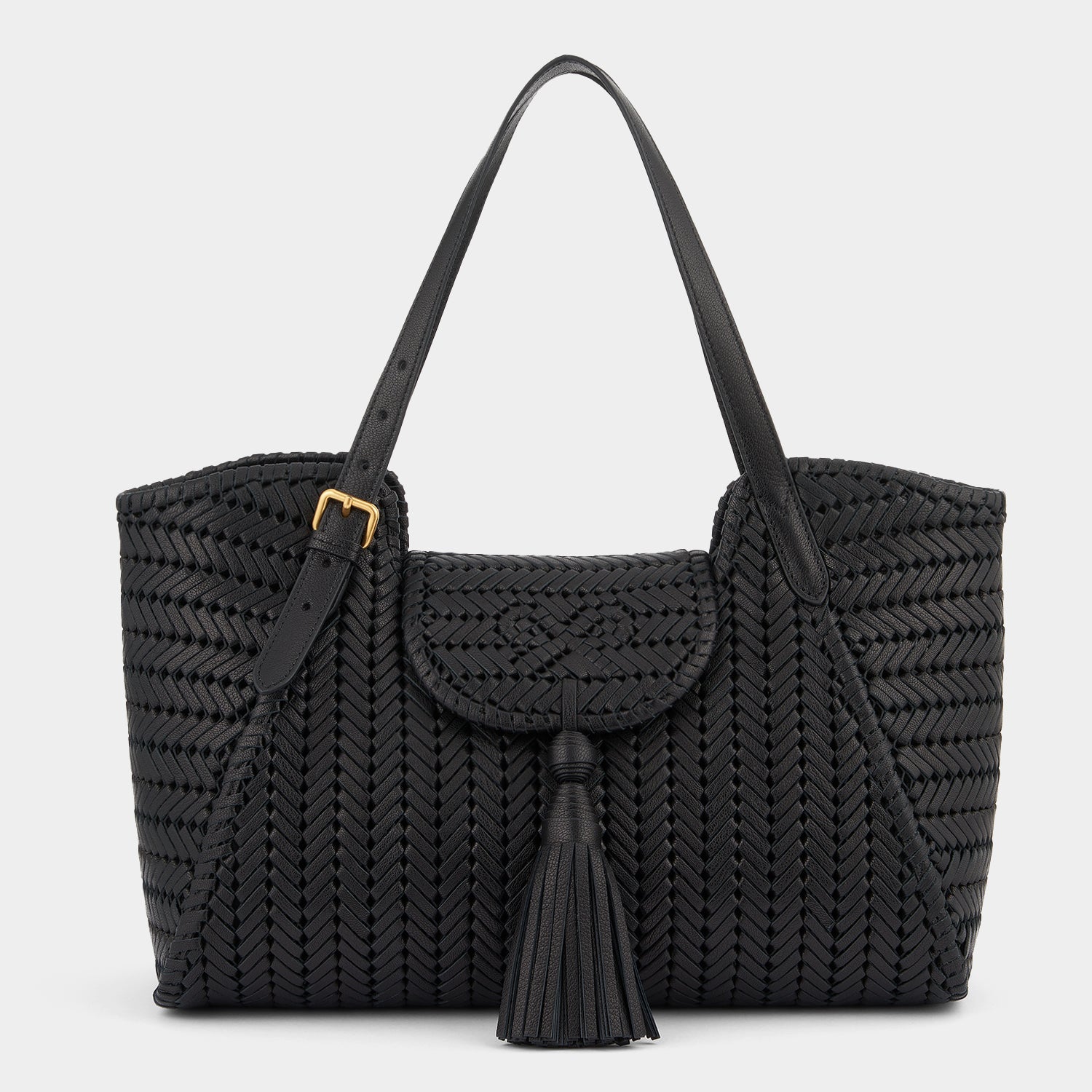 Neeson Tassel Tote -

                  
                    Capra Leather in Black -
                  

                  Anya Hindmarch EU
