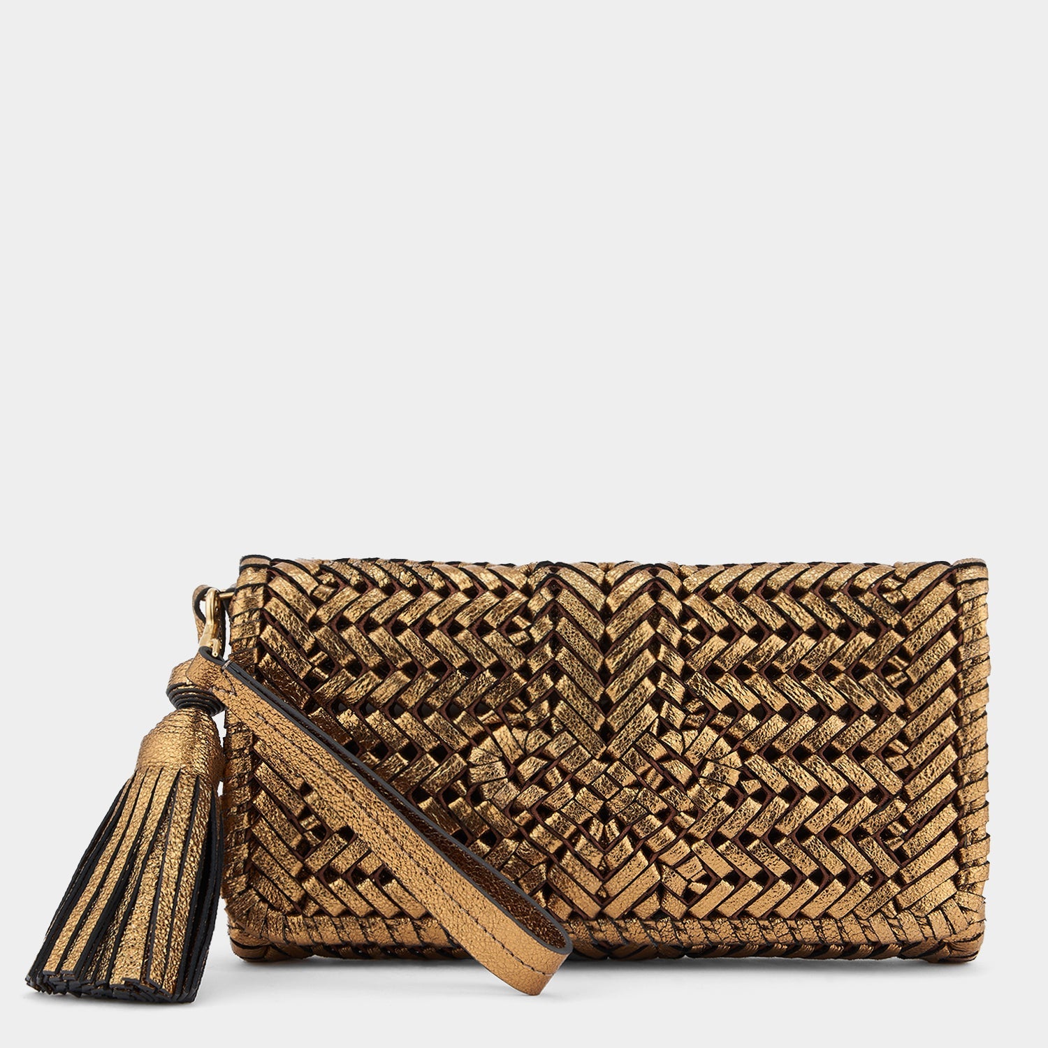 Neeson Tassel Clutch -

                  
                    Metallic Leather in Bronze -
                  

                  Anya Hindmarch EU
