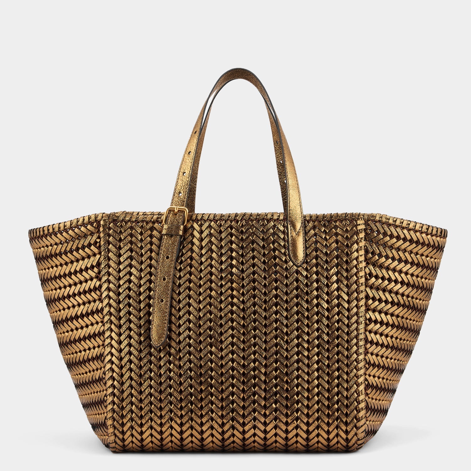 Neeson Square Tote -

                  
                    Metallic Leather in Bronze -
                  

                  Anya Hindmarch EU
