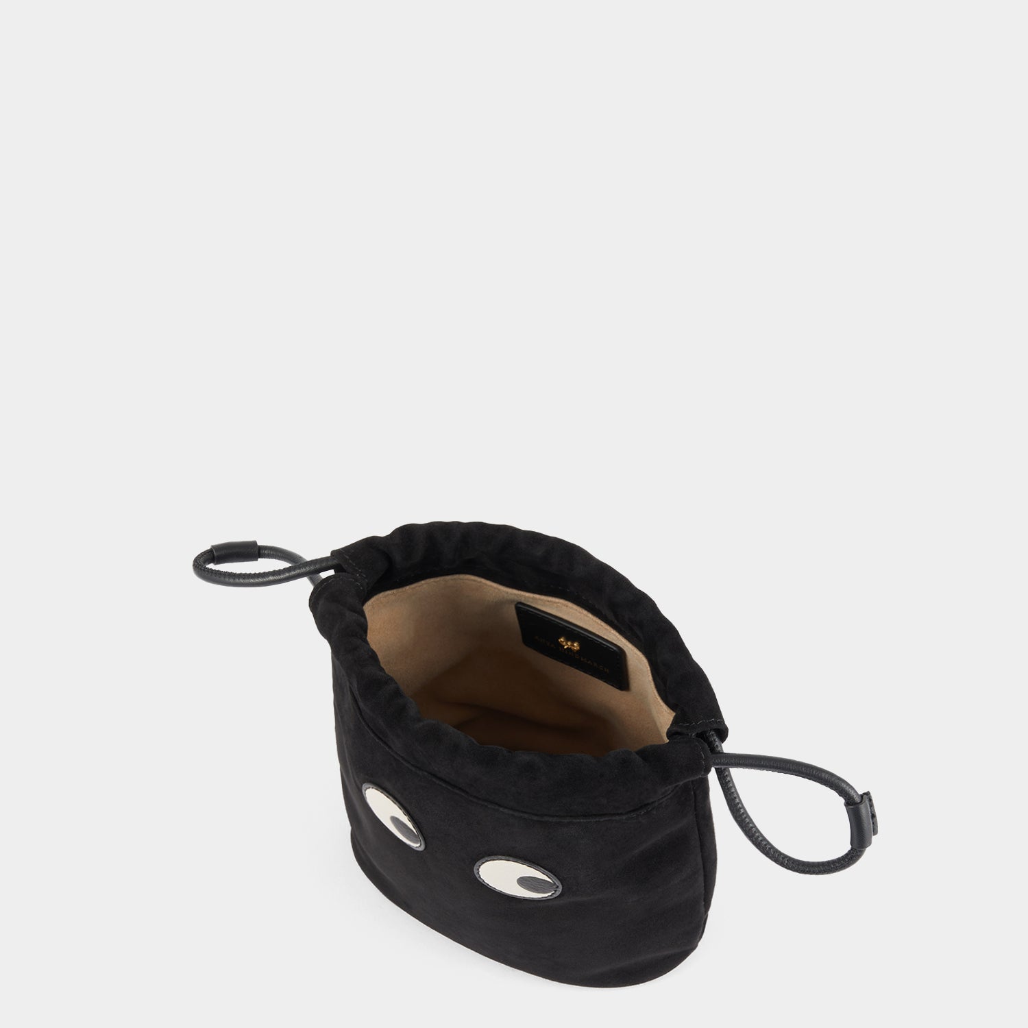 Eyes Drawstring Pouch -

                  
                    Kid Suede in Black -
                  

                  Anya Hindmarch EU

