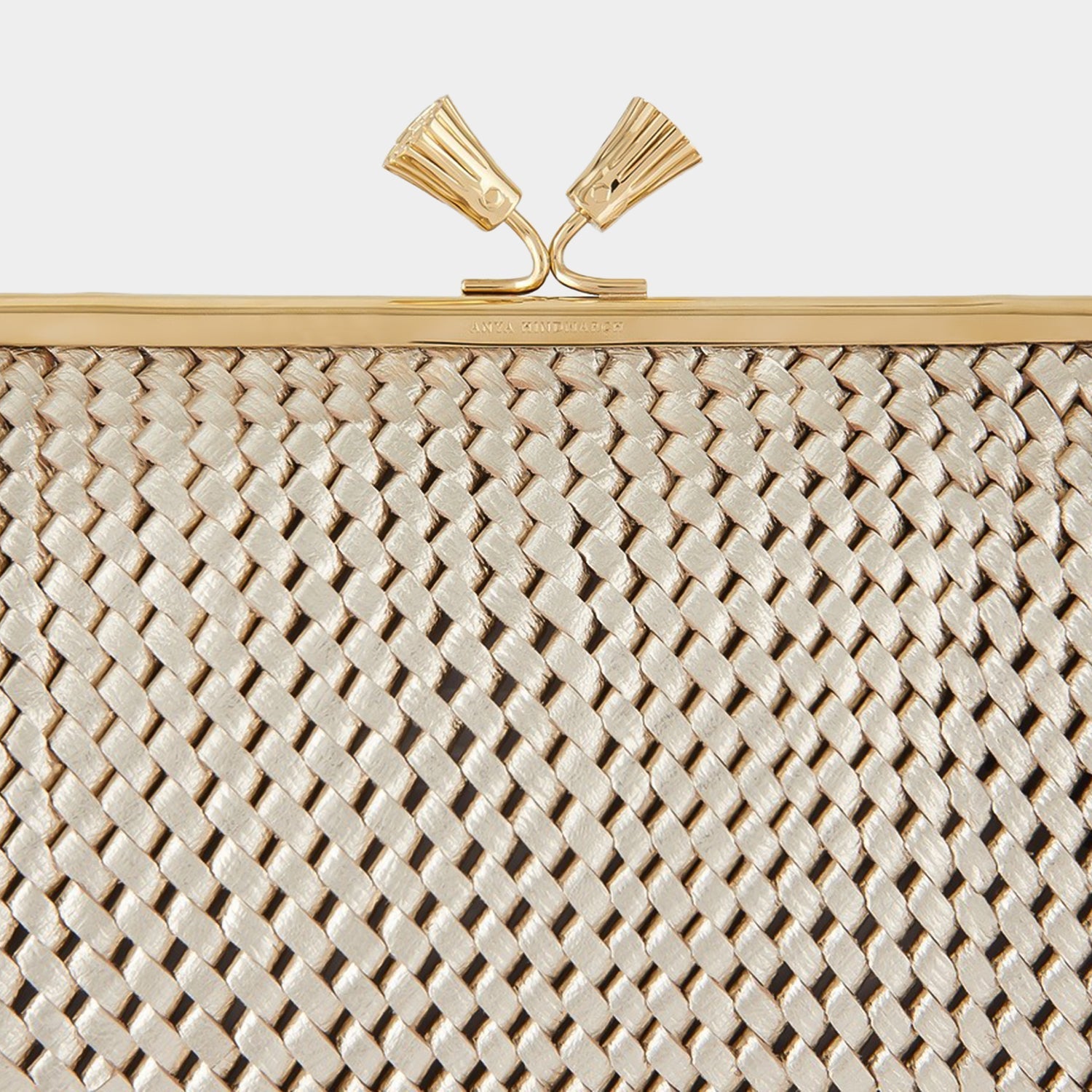Large Maud Plaited Clutch -

                  
                    Capra Leather in Light Gold -
                  

                  Anya Hindmarch EU
