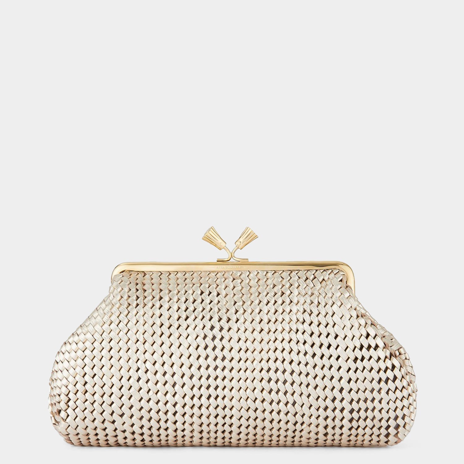 Large Maud Plaited Clutch -

                  
                    Capra Leather in Light Gold -
                  

                  Anya Hindmarch EU
