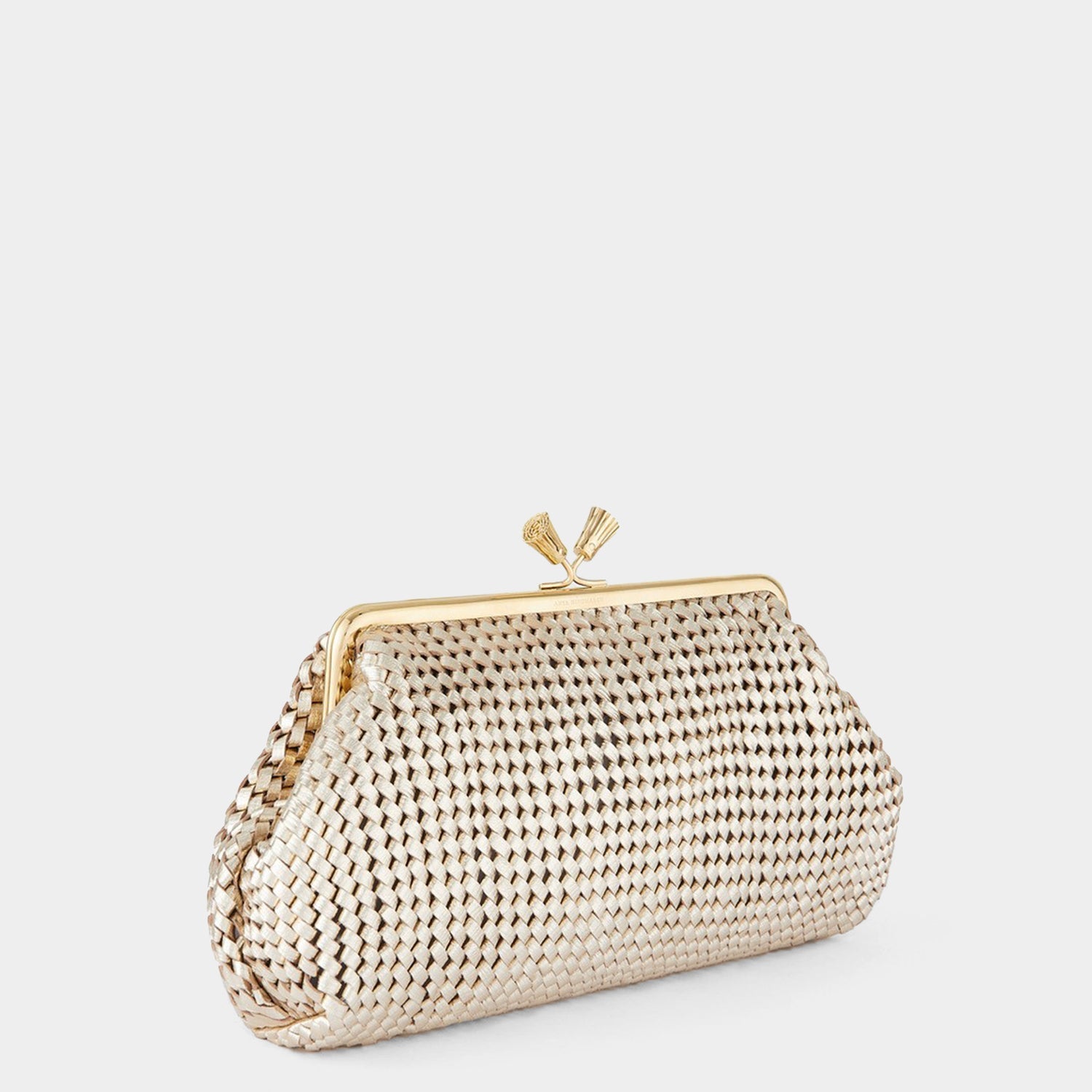 Large Maud Plaited Clutch -

                  
                    Capra Leather in Light Gold -
                  

                  Anya Hindmarch EU
