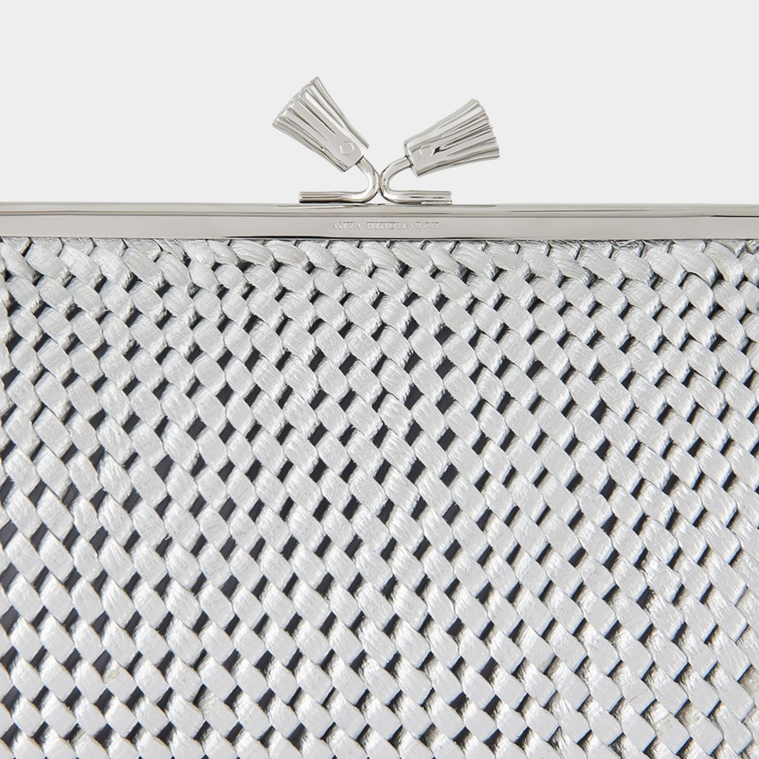 Large Maud Plaited Clutch -

                  
                    Capra Leather in Silver -
                  

                  Anya Hindmarch EU
