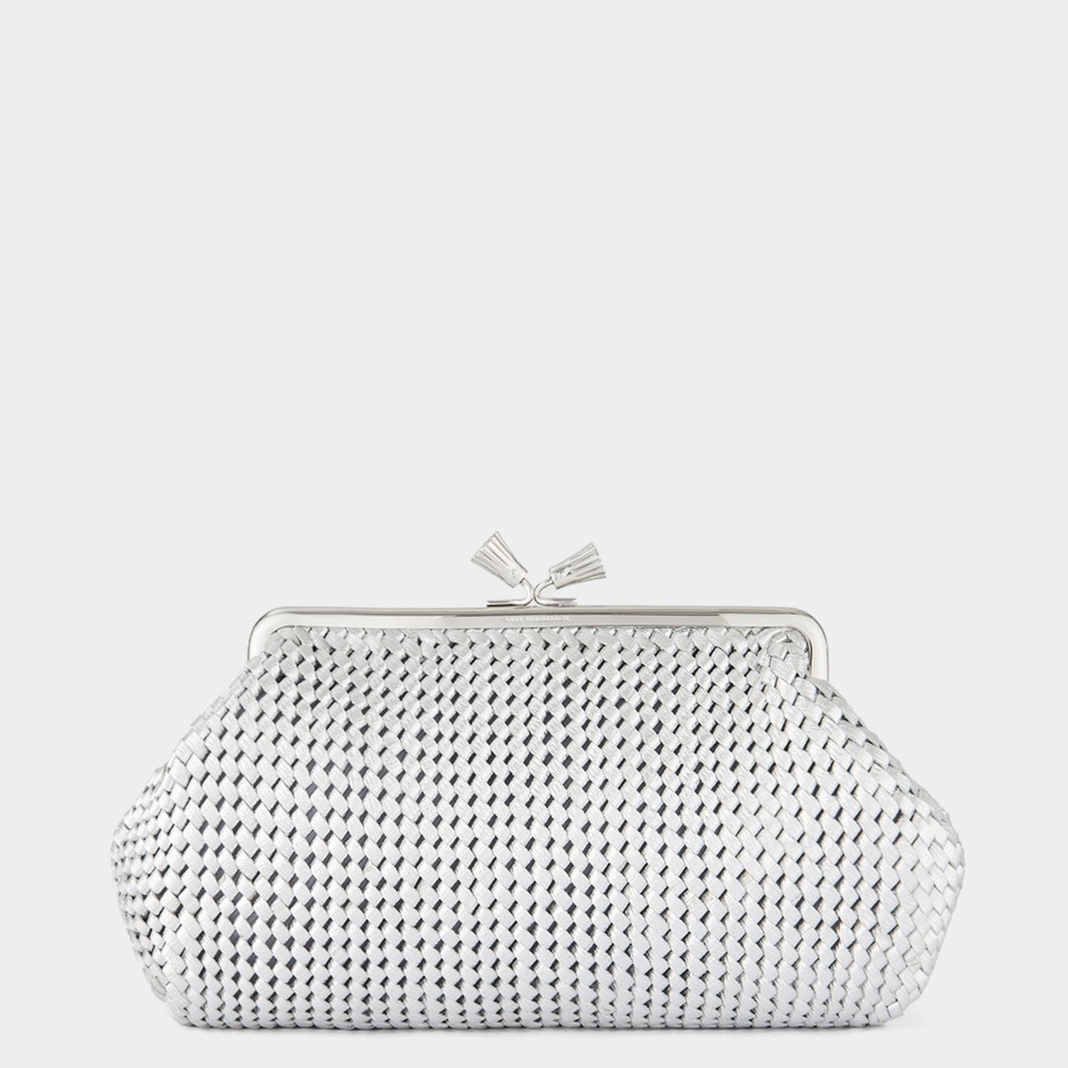 Large Maud Plaited Clutch -

                  
                    Capra Leather in Silver -
                  

                  Anya Hindmarch EU
