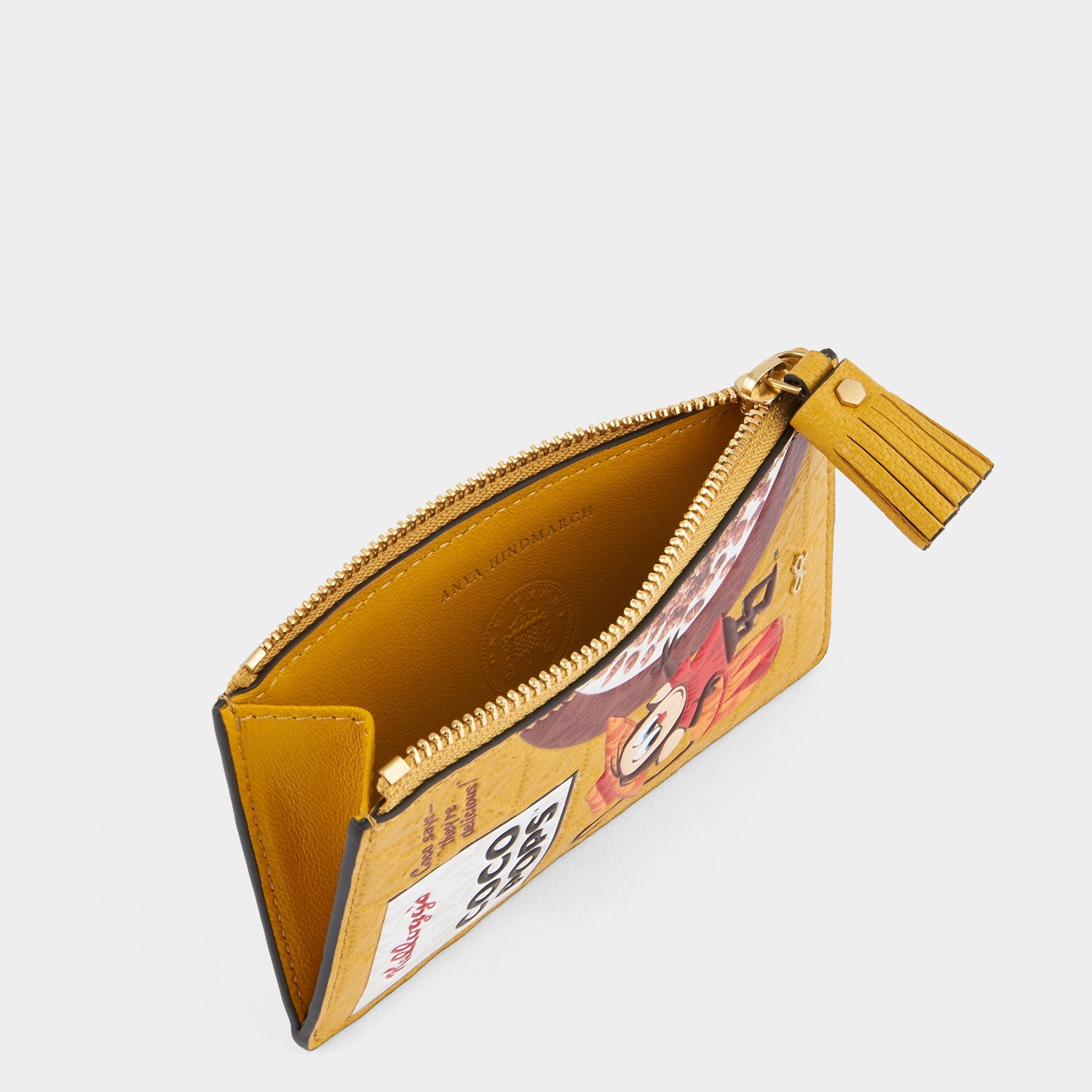 Anya Brands Coco Pops Zip Card Case -

                  
                    Capra Leather in Mustard -
                  

                  Anya Hindmarch EU
