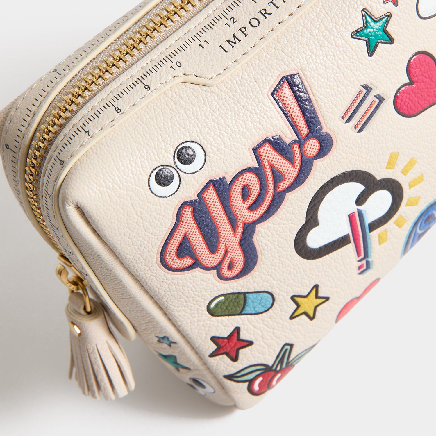 All Over Stickers Important Things -

          
            Shiny Capra Leather in Chalk -
          

          Anya Hindmarch EU
