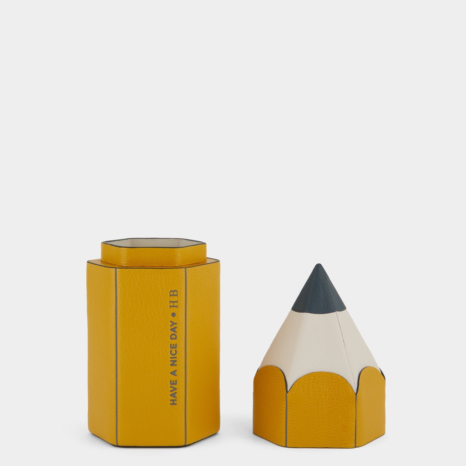 Pencil Pot -

                  
                    Capra Leather in Mustard -
                  

                  Anya Hindmarch EU
