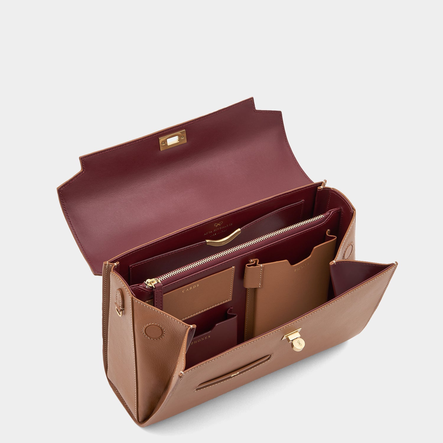 Mortimer Top Handle -

          
            Calf Leather in Pecan -
          

          Anya Hindmarch EU
