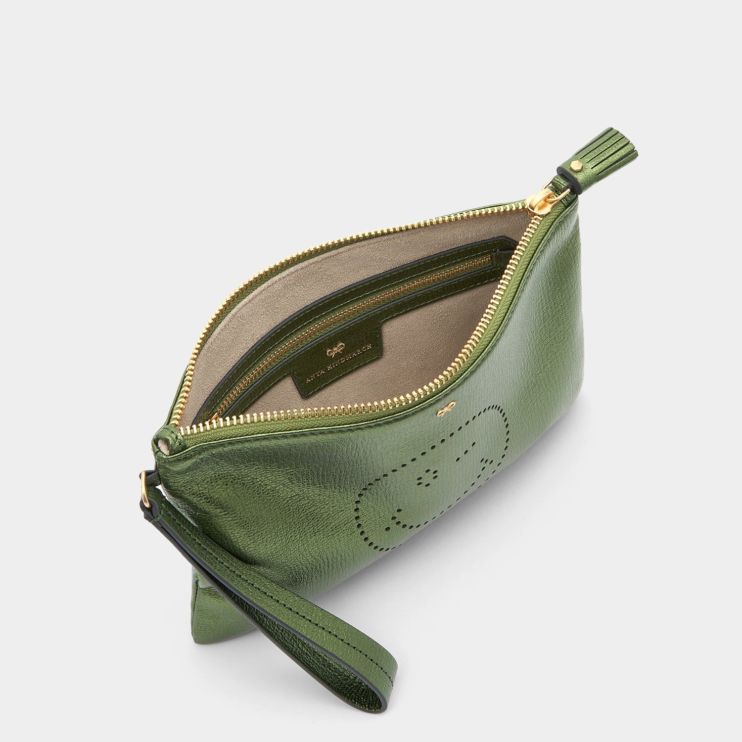 Wink Zip Top Pouch -

                  
                    Capra Leather in Olive -
                  

                  Anya Hindmarch EU
