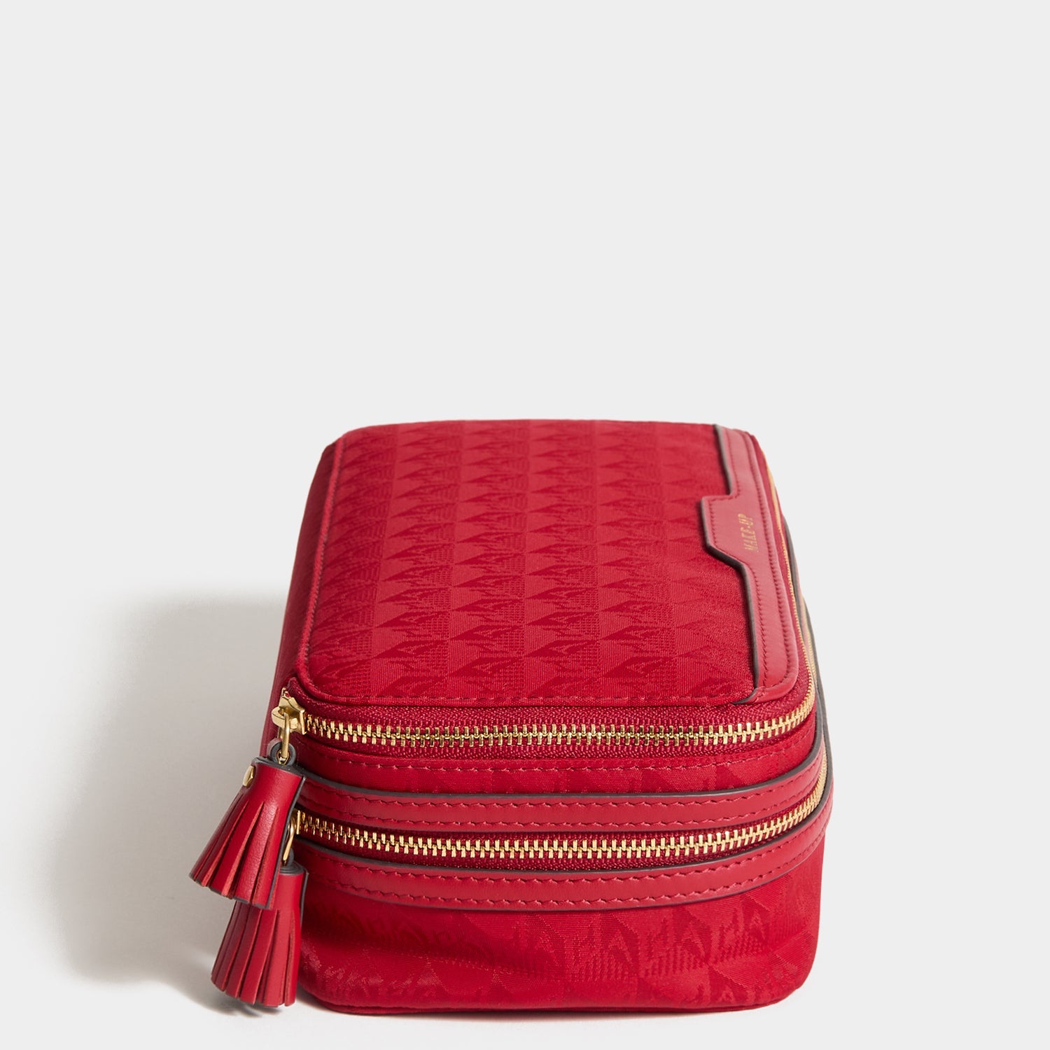 Logo Make-Up Pouch -

          
            Jacquard Nylon Up in Red -
          

          Anya Hindmarch EU
