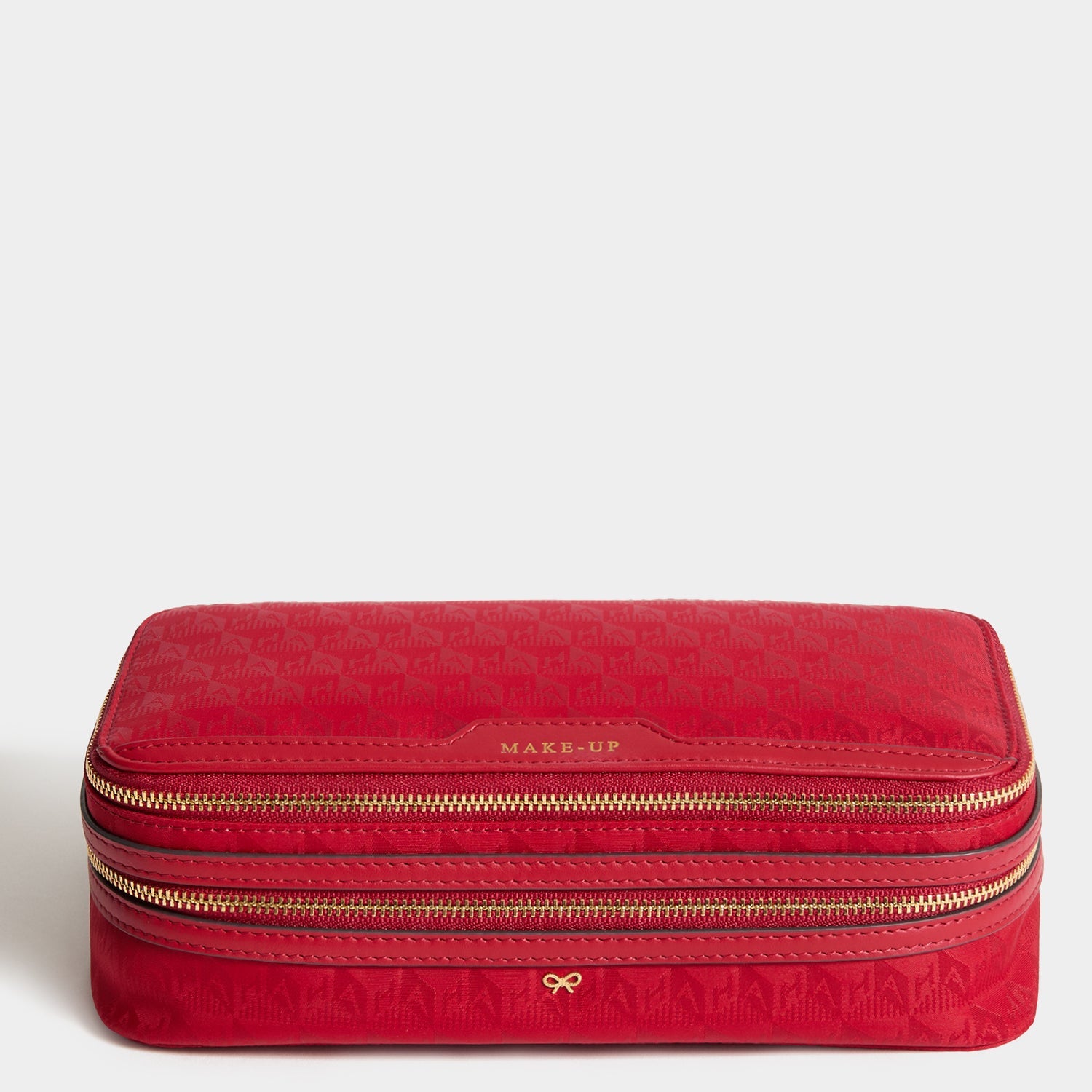 Logo Make-Up Pouch -

          
            Jacquard Nylon Up in Red -
          

          Anya Hindmarch EU
