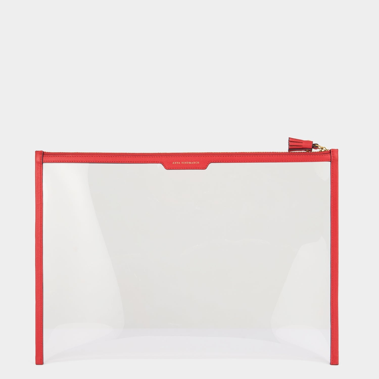 Papers Zip Sleeve -

                  
                    Capra Leather in Salmon/Clear -
                  

                  Anya Hindmarch EU
