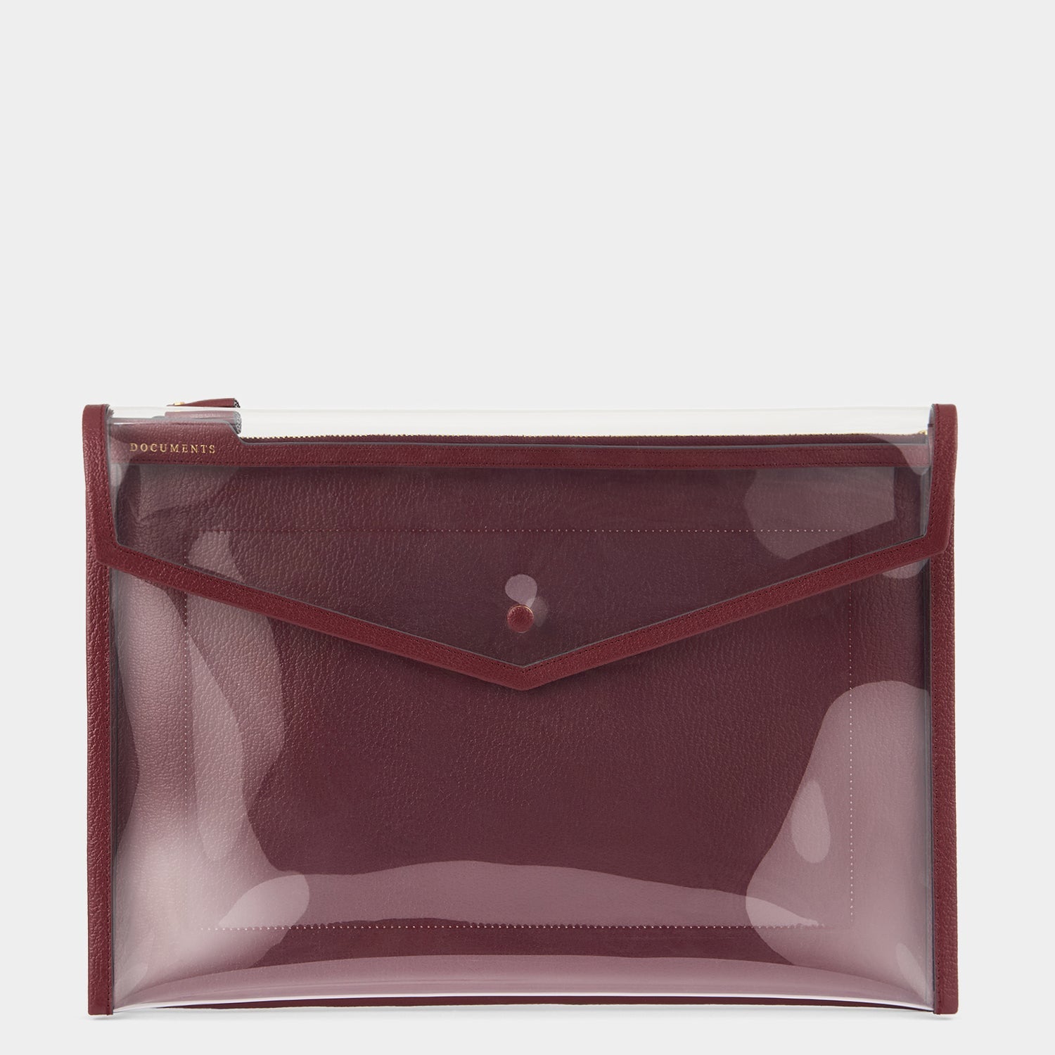 Documents Envelope -

                  
                    Capra Leather in Medium Red/Clear -
                  

                  Anya Hindmarch EU
