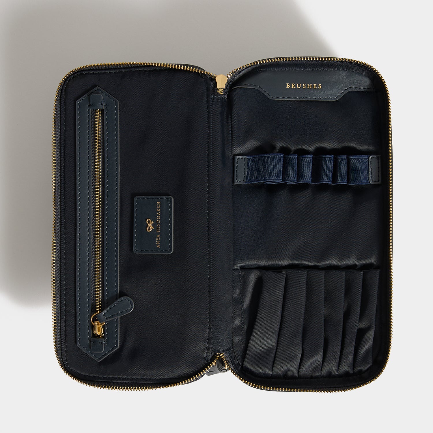 Logo Make-Up Pouch -

          
            Nylon Jacquard in New Marine -
          

          Anya Hindmarch EU
