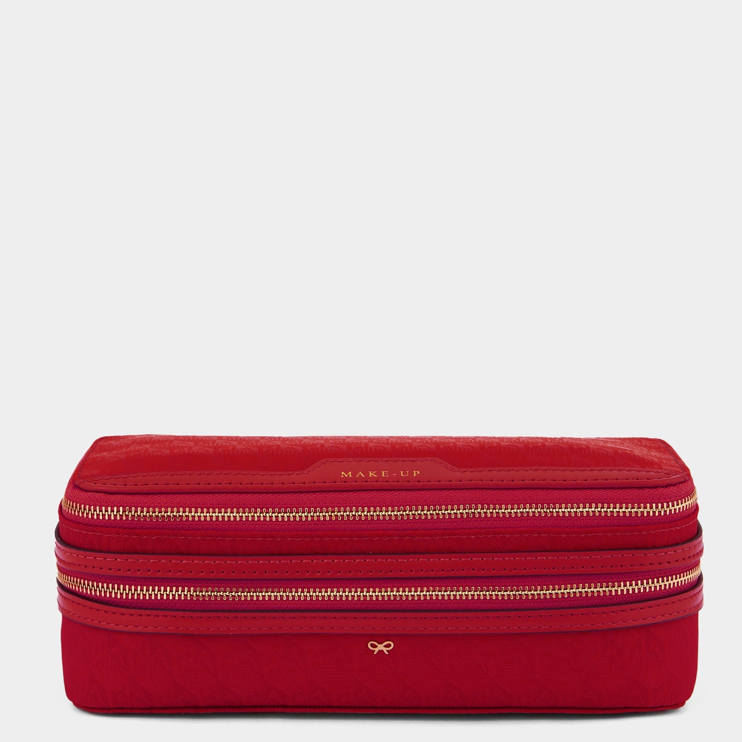 Logo Make-Up Pouch -

          
            Jacquard Nylon Up in Red -
          

          Anya Hindmarch EU
