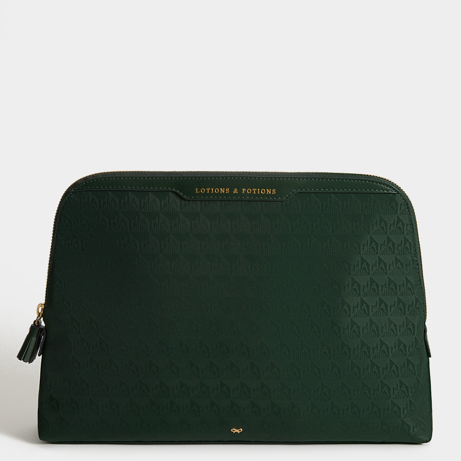 Logo Lotions and Potions Pouch -

          
            Jacquard Nylon in Dark Holly -
          

          Anya Hindmarch EU
