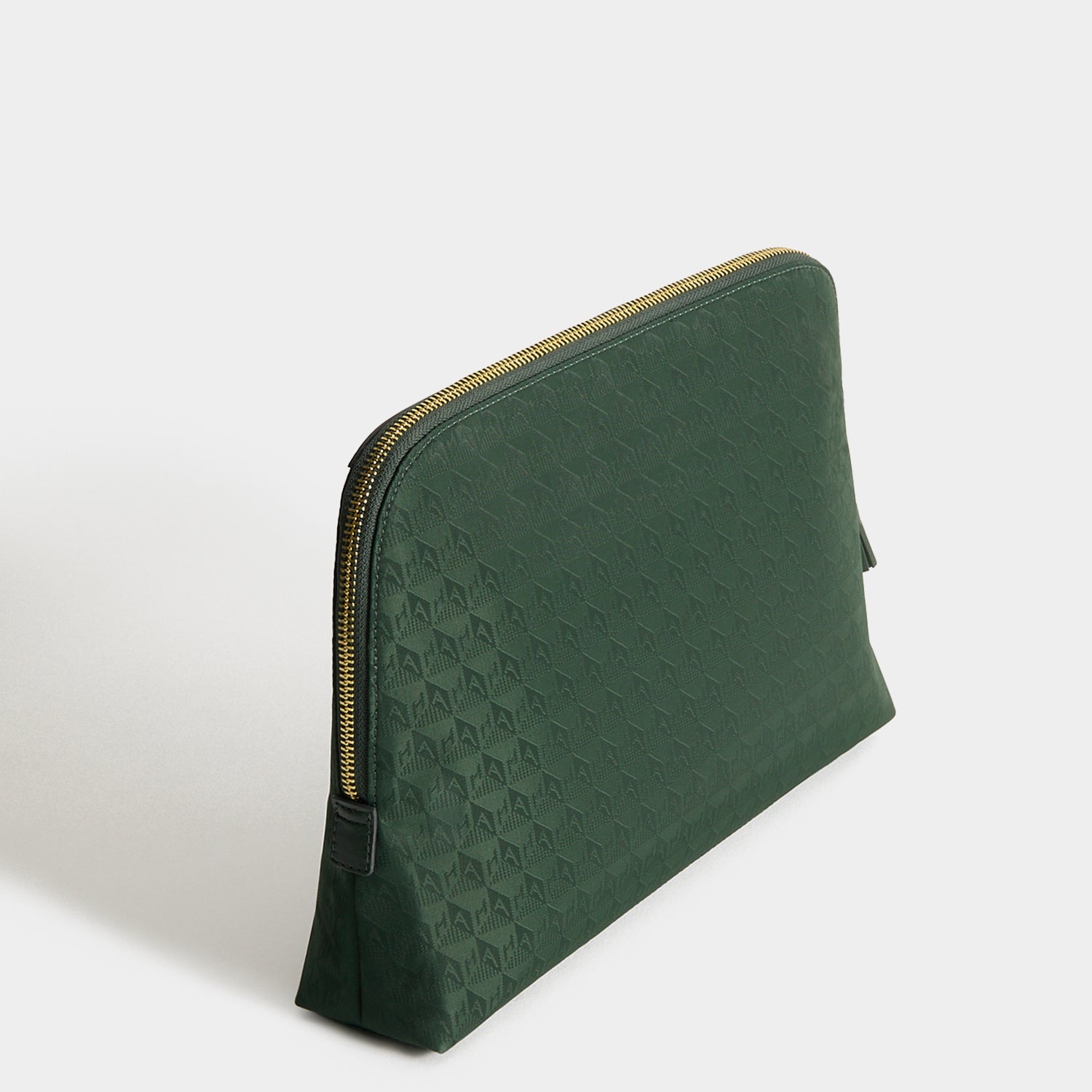 Logo Lotions and Potions Pouch -

          
            Jacquard Nylon in Dark Holly -
          

          Anya Hindmarch EU
