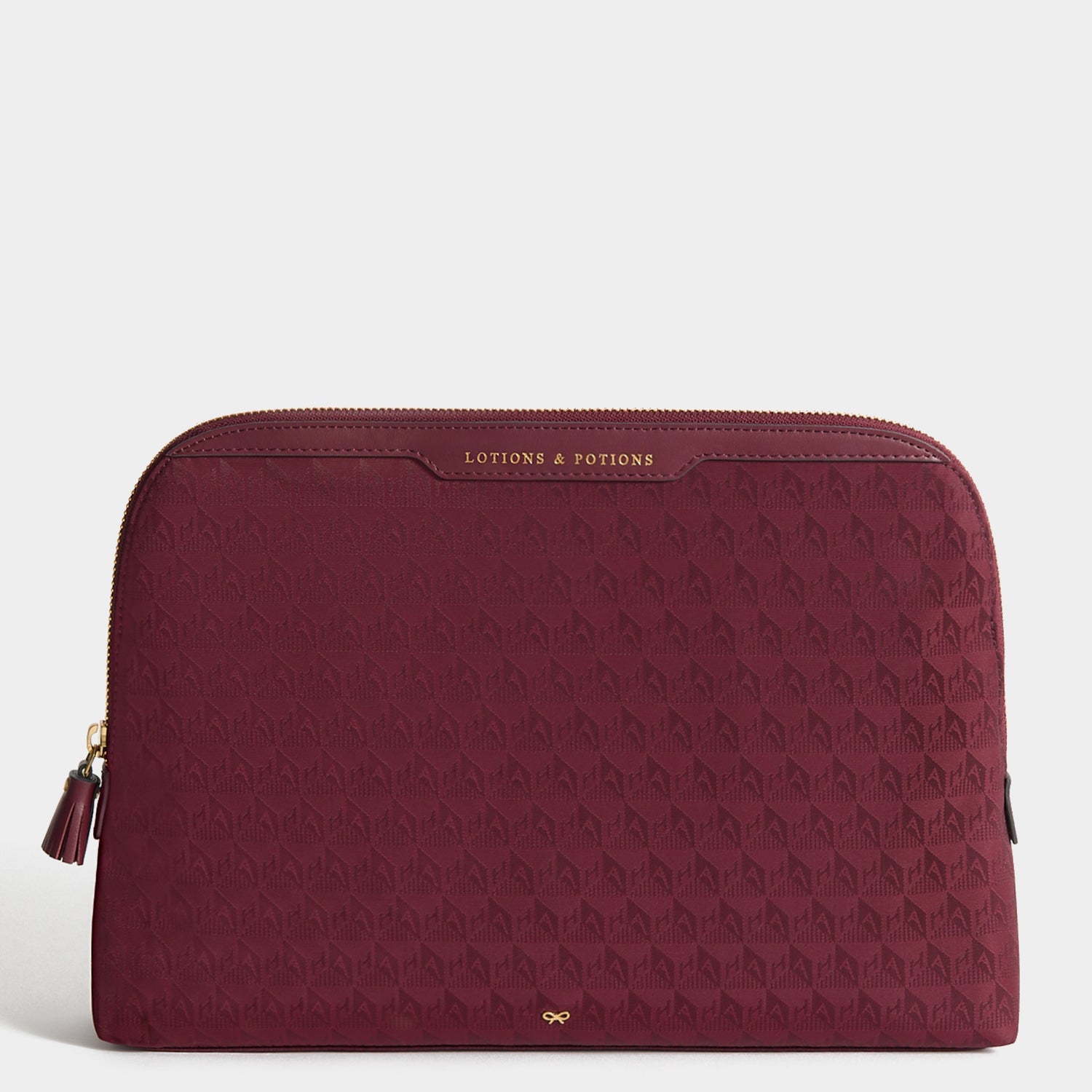 Logo Lotions and Potions Pouch -

          
            Jacquard Nylon in Medium Red -
          

          Anya Hindmarch EU
