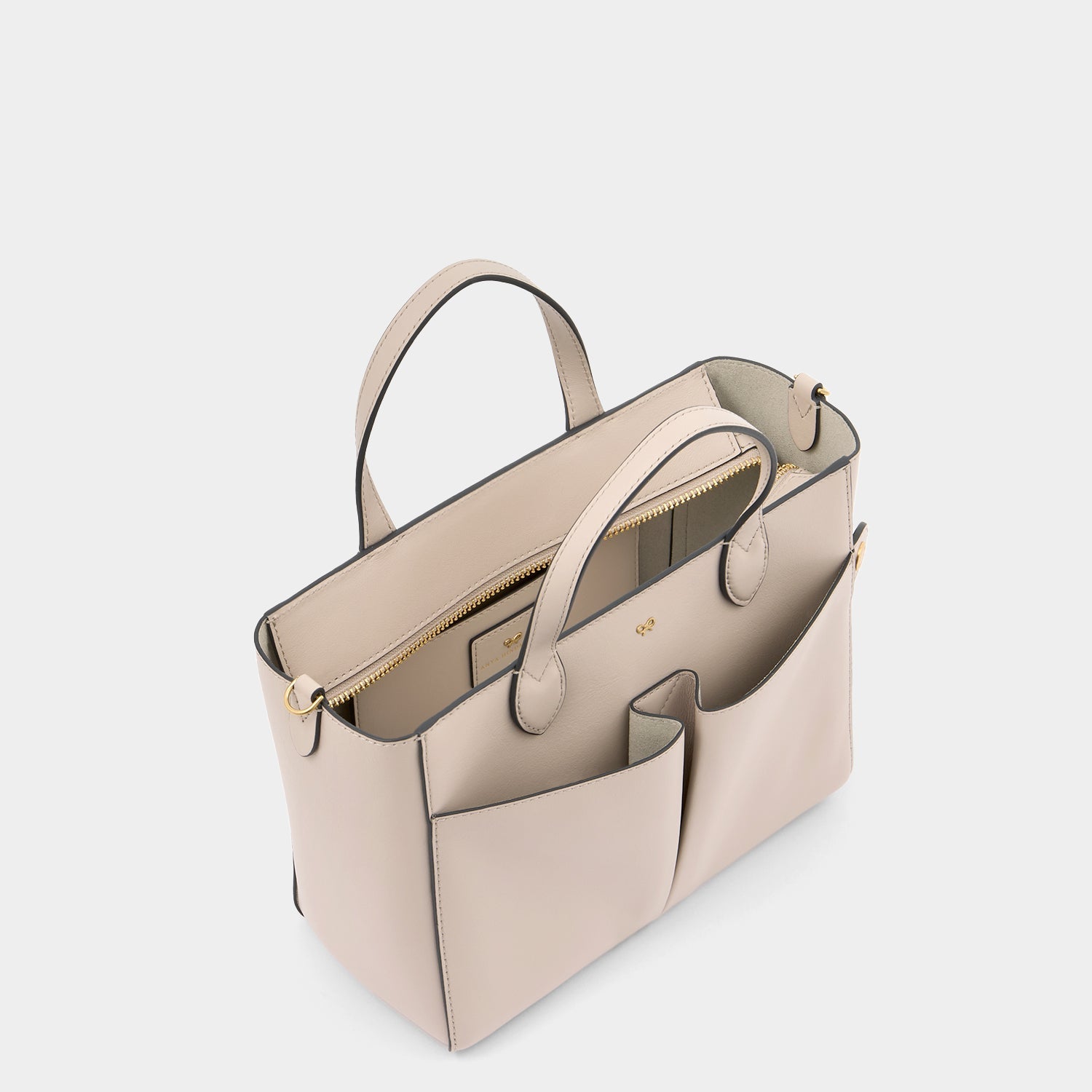 Nevis XS Tote -

          
            Smooth Leather in Grey White -
          

          Anya Hindmarch EU
