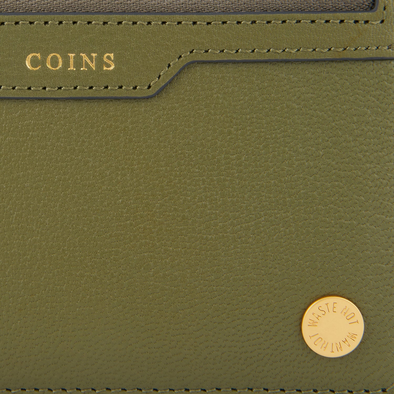 Zipped Card Case -

          
            Capra Leather in Light Olive -
          

          Anya Hindmarch EU
