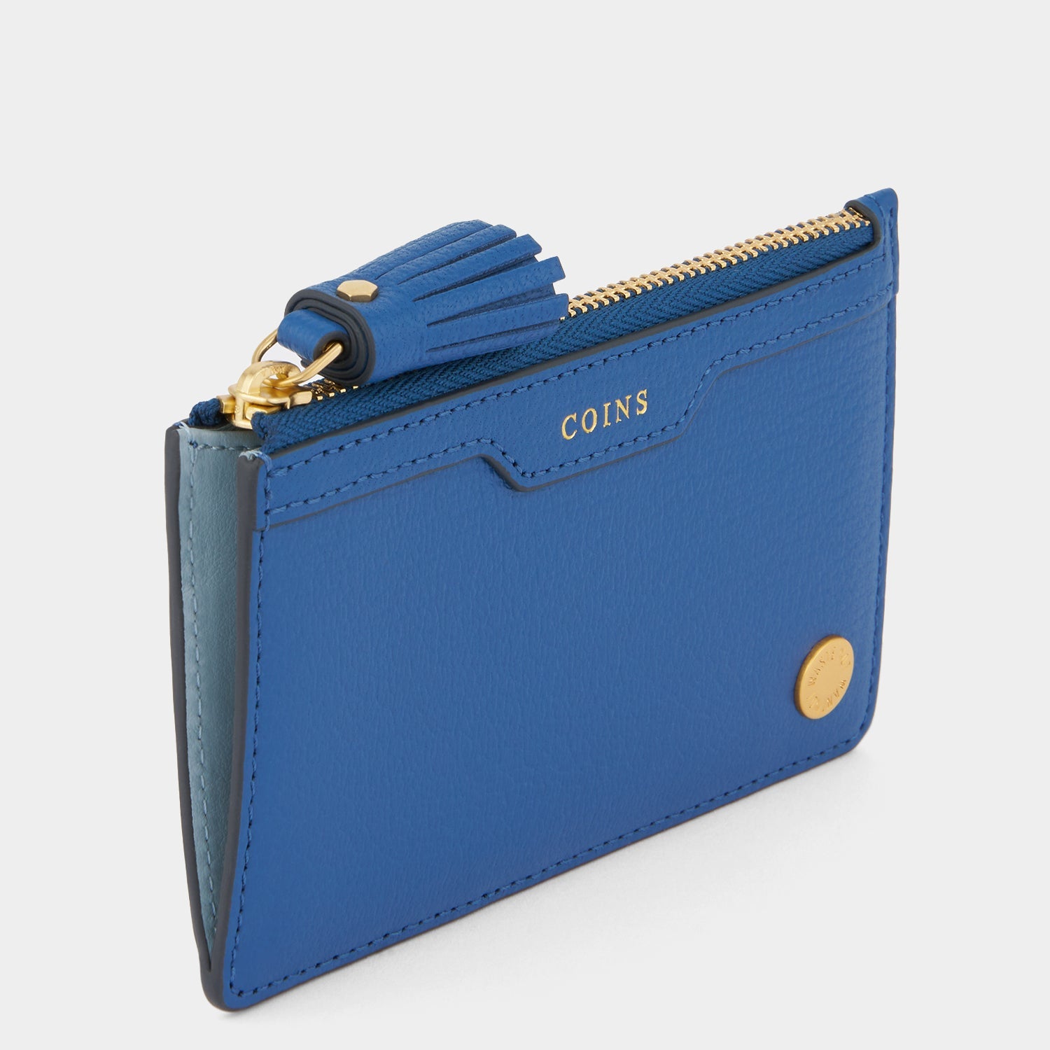 Zipped Card Case -

          
            Capra Leather in Blueberry -
          

          Anya Hindmarch EU
