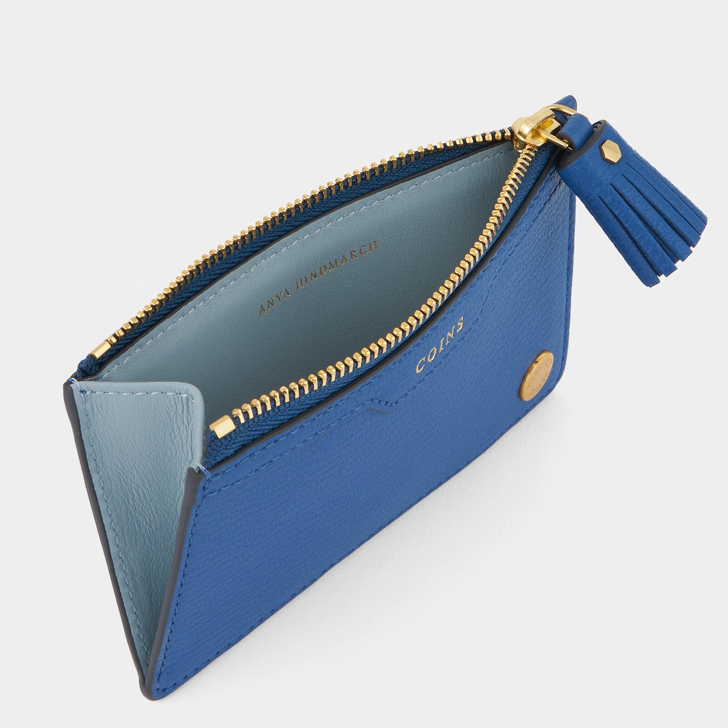 Zipped Card Case -

          
            Capra Leather in Blueberry -
          

          Anya Hindmarch EU
