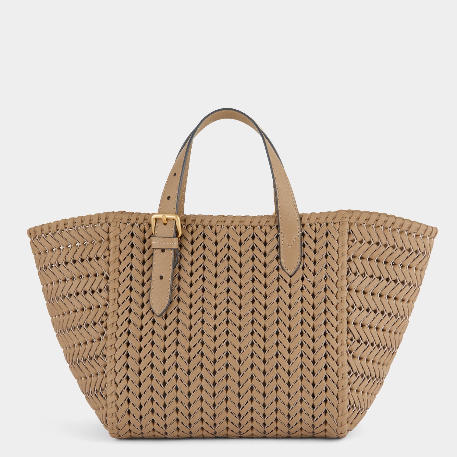 Neeson Small Square Tote -

          
            Capra Leather in Sand -
          

          Anya Hindmarch EU
