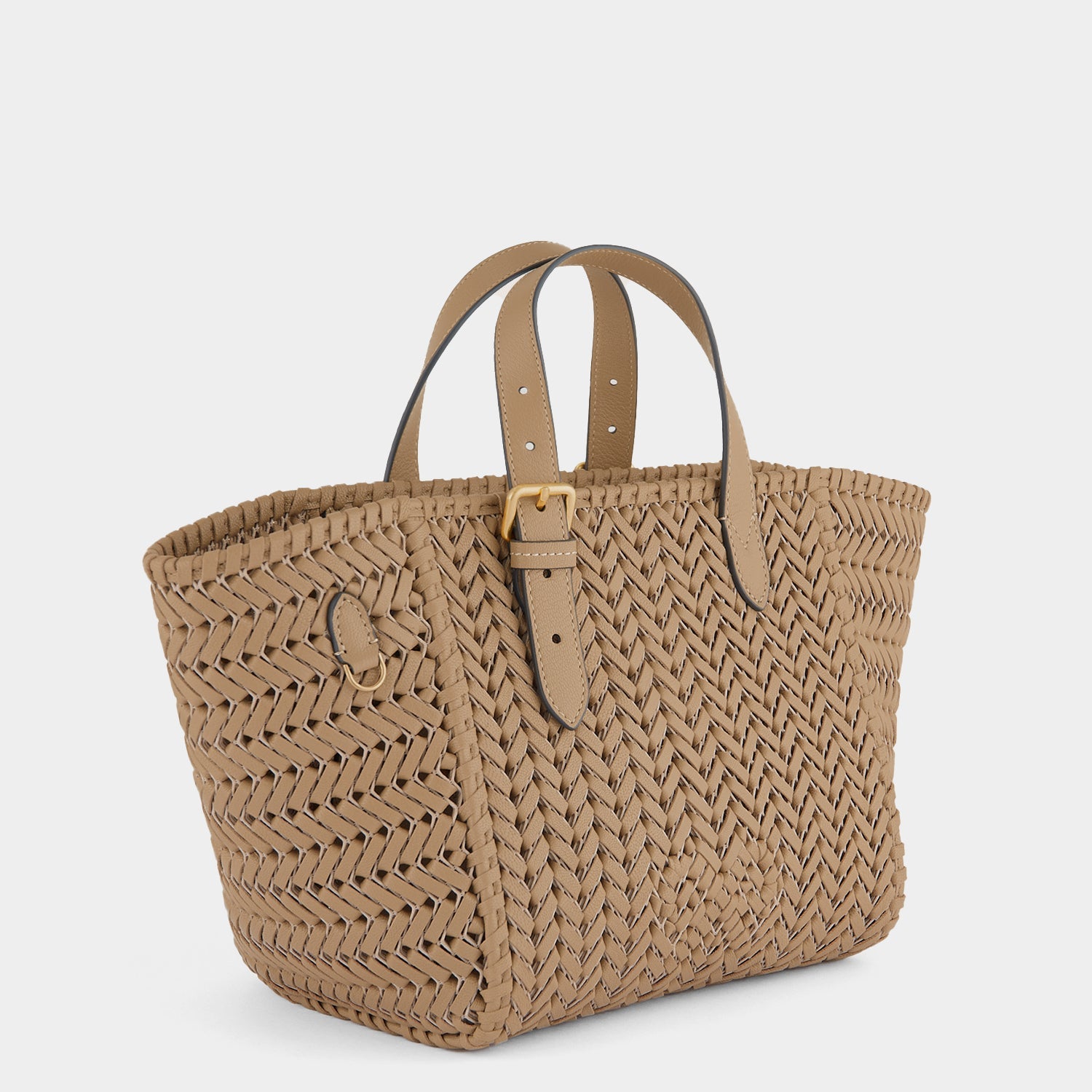 Neeson Small Square Tote -

          
            Capra Leather in Sand -
          

          Anya Hindmarch EU
