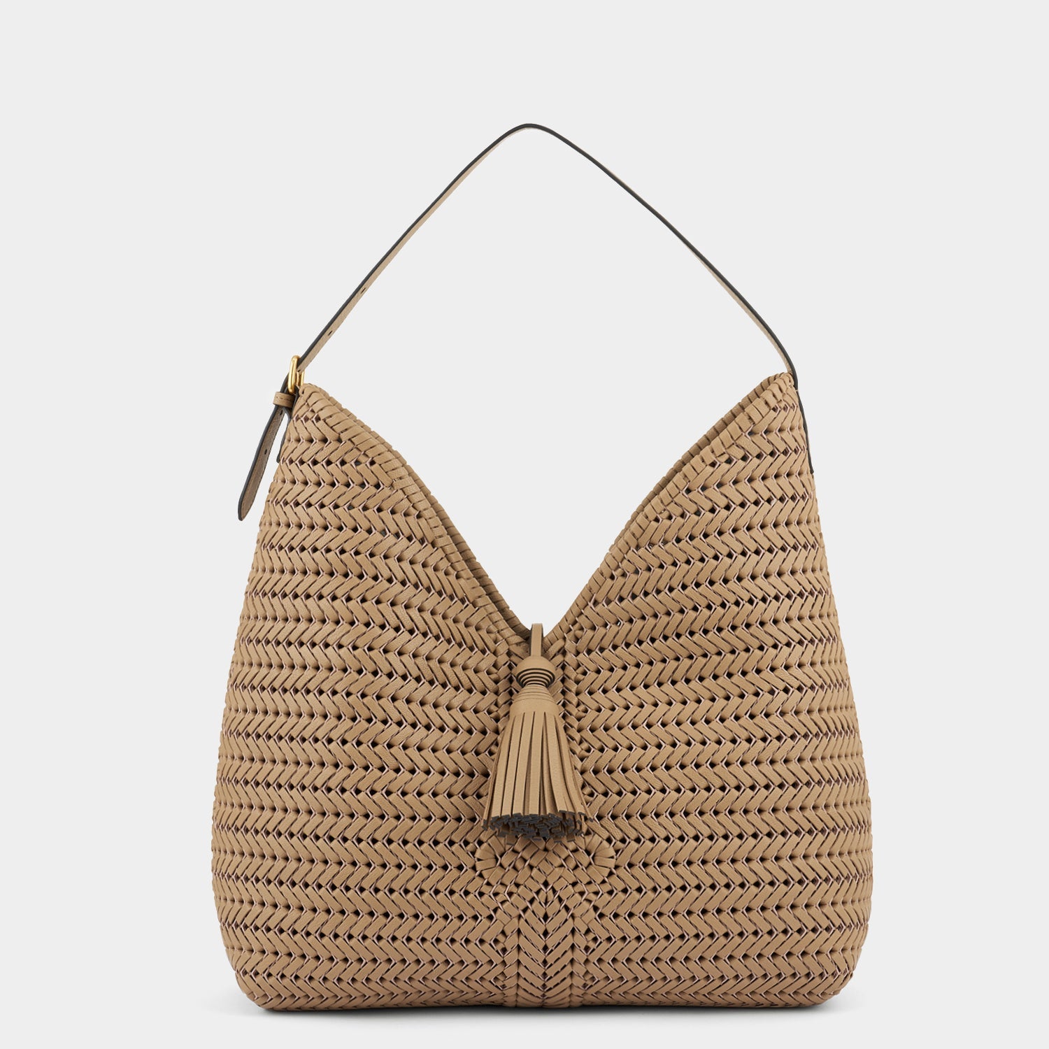 Neeson Tassel Hobo Bag -

          
            Capra Leather in Sand -
          

          Anya Hindmarch EU
