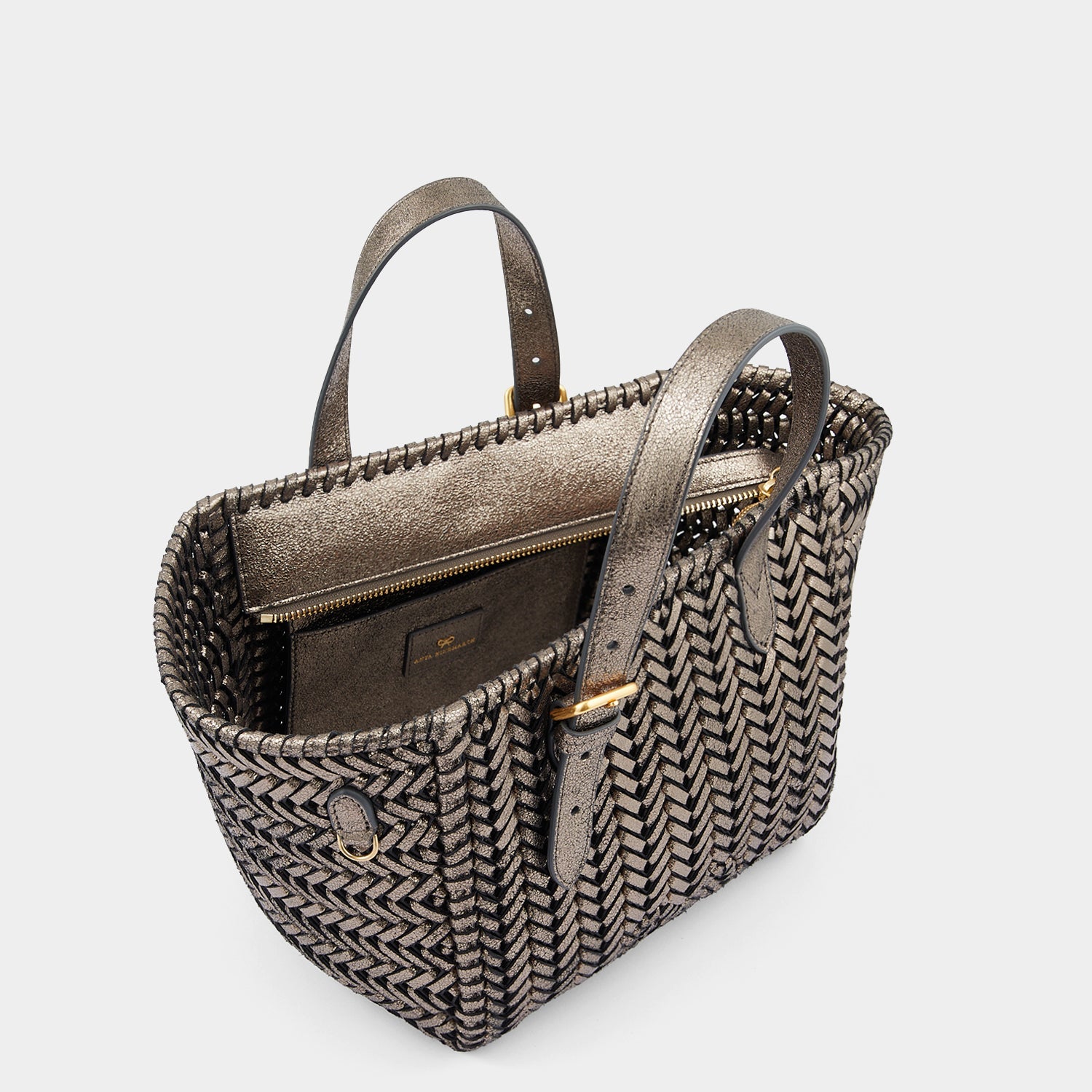 Neeson Small Square Tote -

          
            Capra Leather in Smog -
          

          Anya Hindmarch EU
