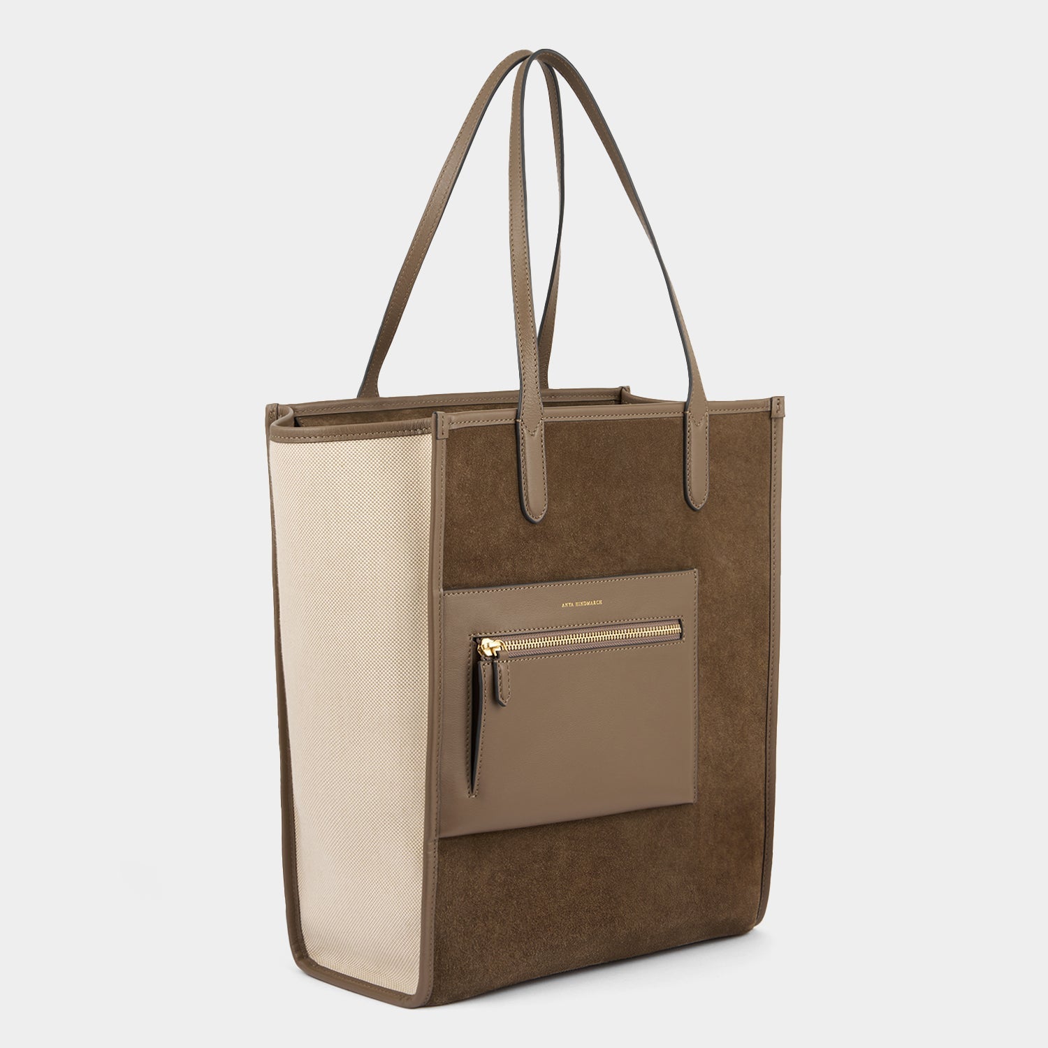 N/S Pocket Tote -

          
            Suede in Pebble -
          

          Anya Hindmarch EU
