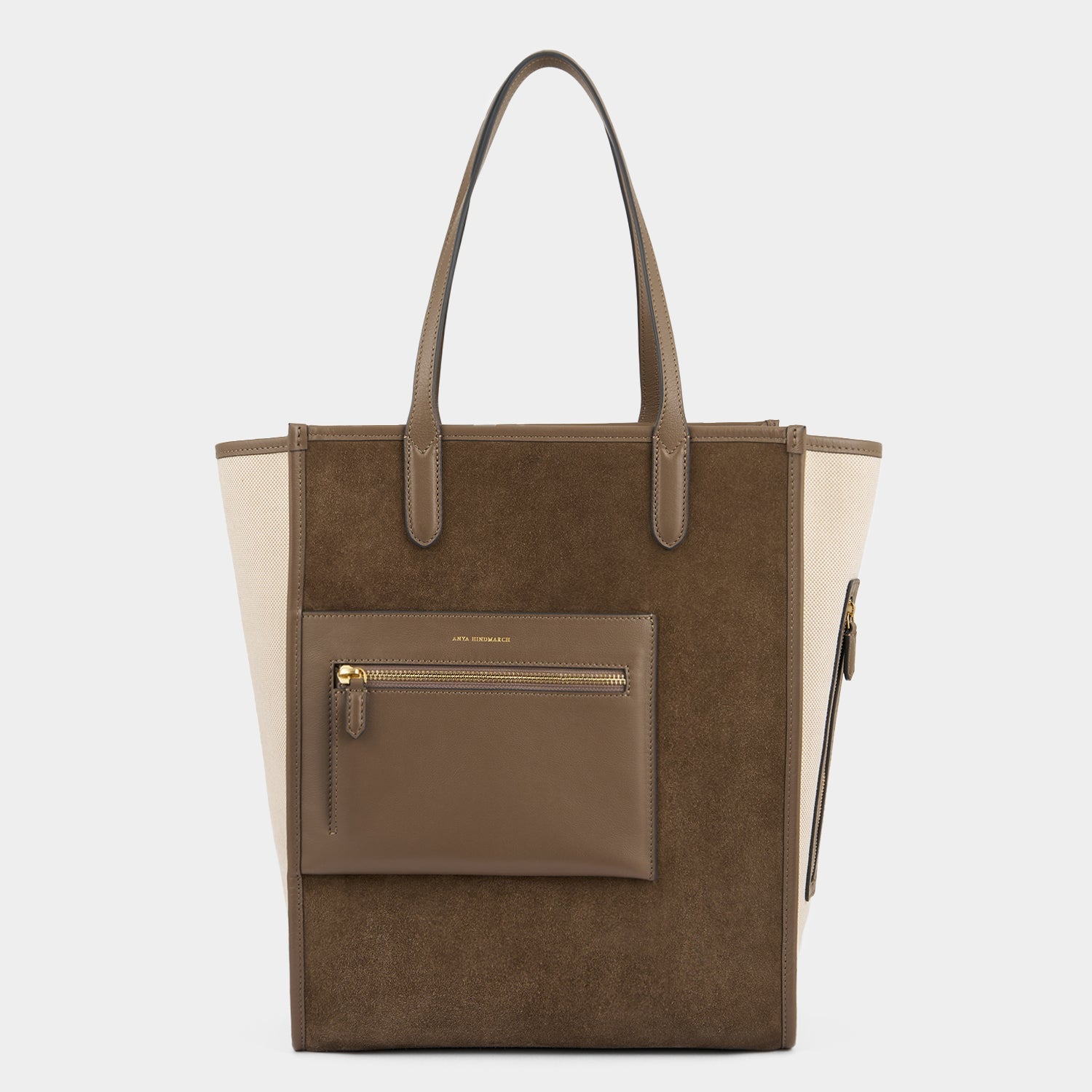 N/S Pocket Tote -

          
            Suede in Pebble -
          

          Anya Hindmarch EU
