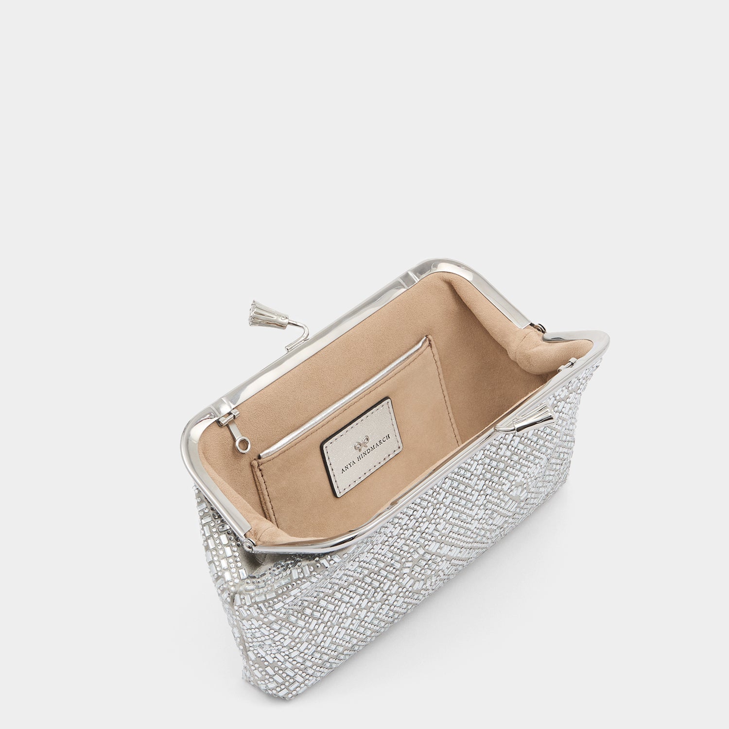 Maud Neeson Crystal Tassel Clutch -

          
            Crystals in Silver -
          

          Anya Hindmarch EU
