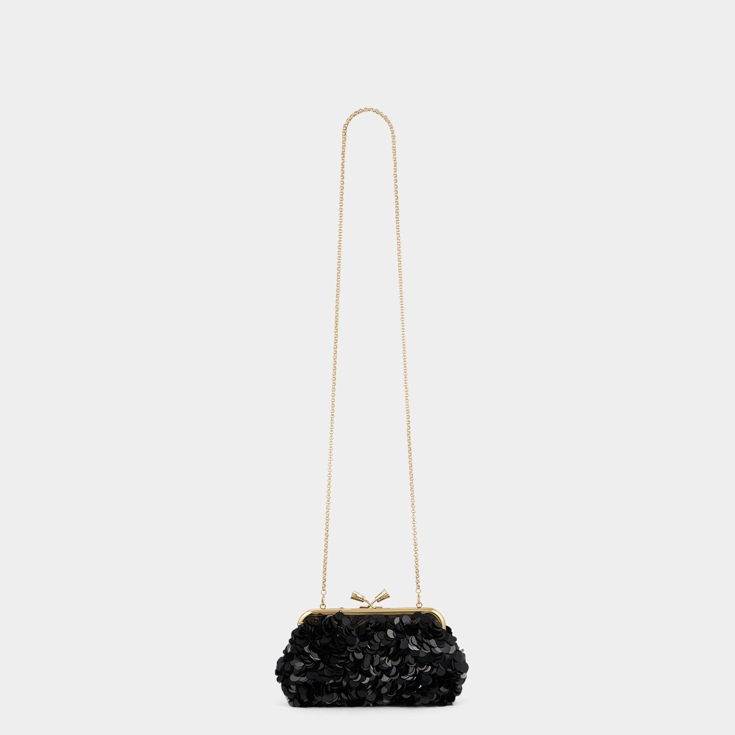 Maud Embellished Tassel Clutch -

          
            Sequins in Black -
          

          Anya Hindmarch EU
