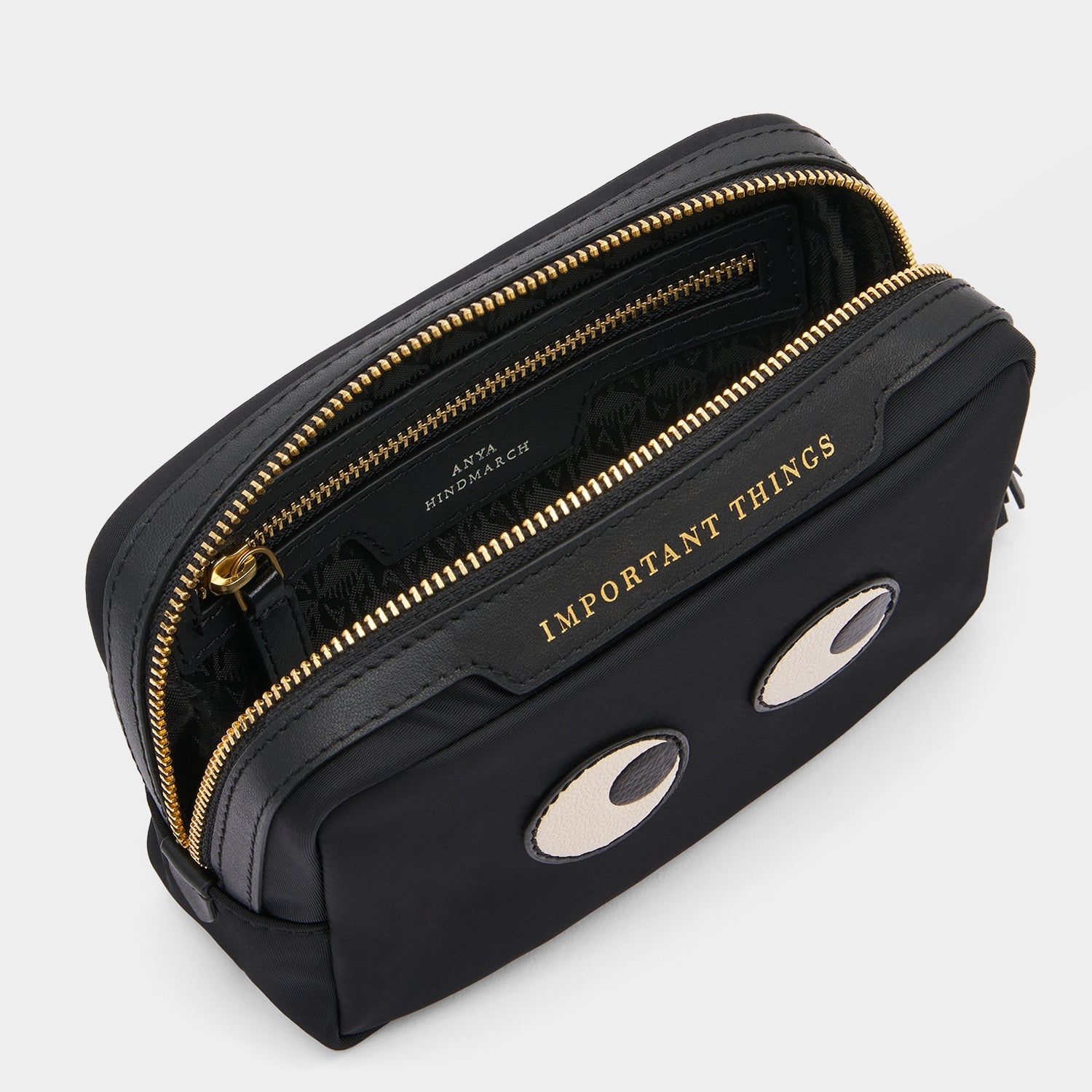 Eyes important Things Pouch -

          
            Regenerated ECONYL® in Black -
          

          Anya Hindmarch EU
