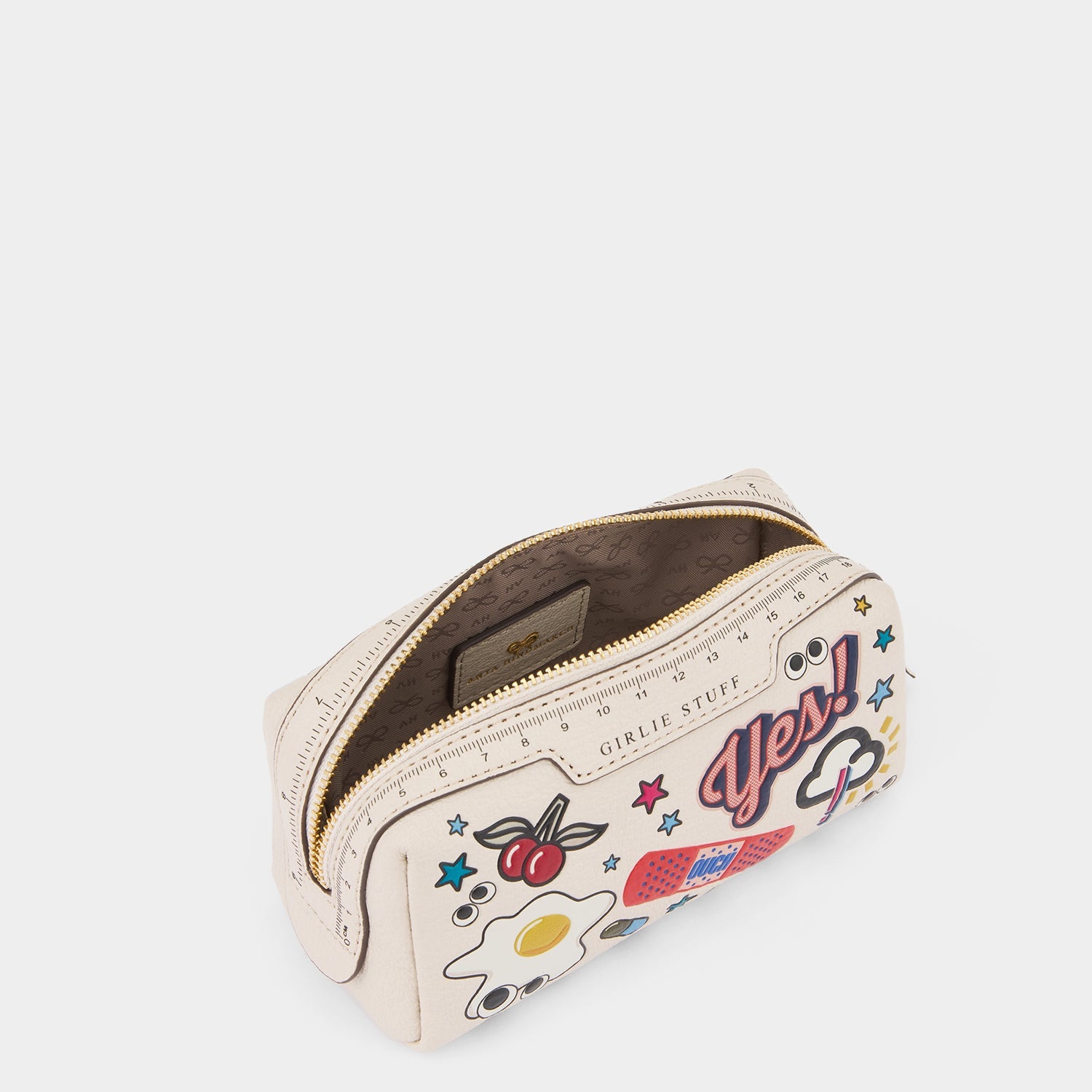 All Over Stickers Girlie Stuff Pouch -

          
            Capra Leather in Chalk -
          

          Anya Hindmarch EU
