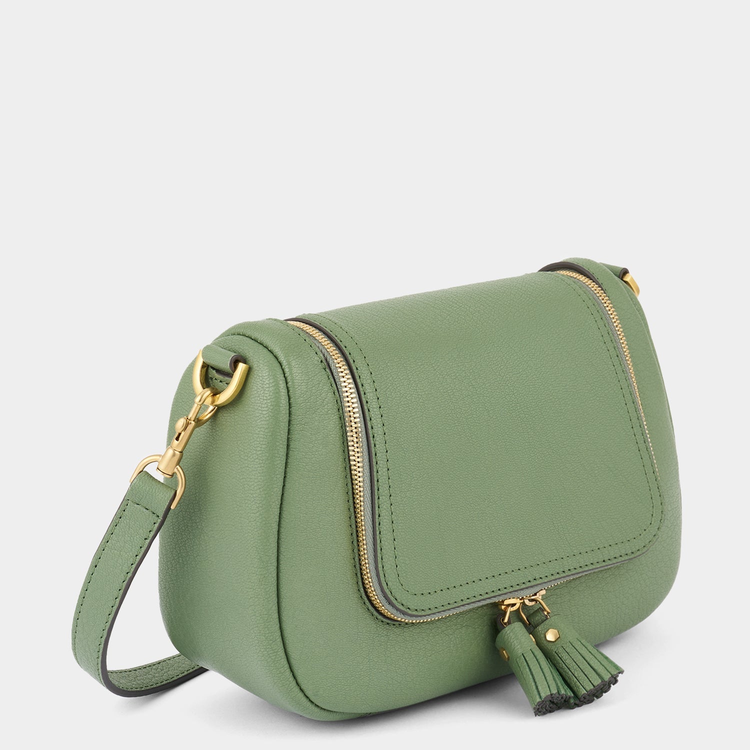 Vere Small Soft Satchel Cross-body -

          
            Grain Leather in Moss -
          

          Anya Hindmarch EU
