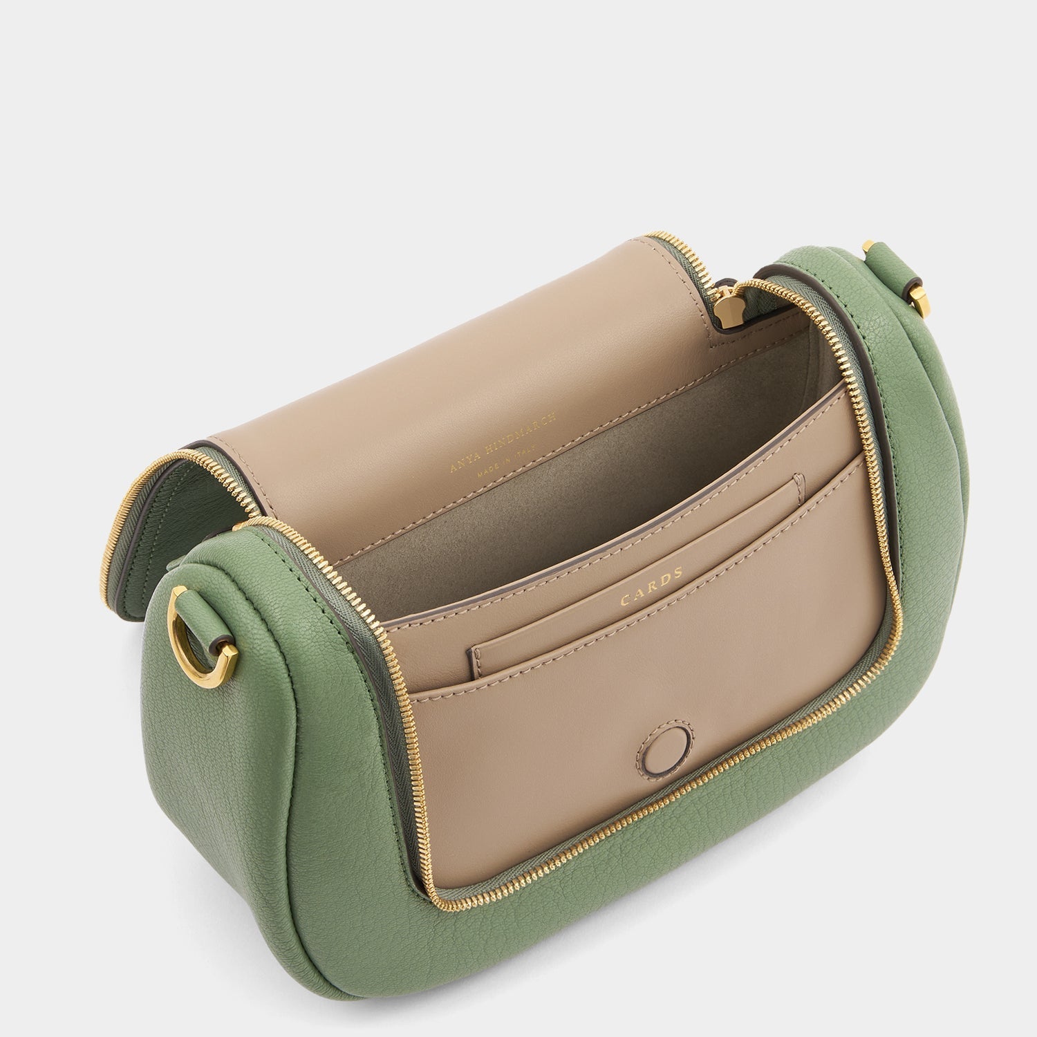 Vere Small Soft Satchel Cross-body -

          
            Grain Leather in Moss -
          

          Anya Hindmarch EU
