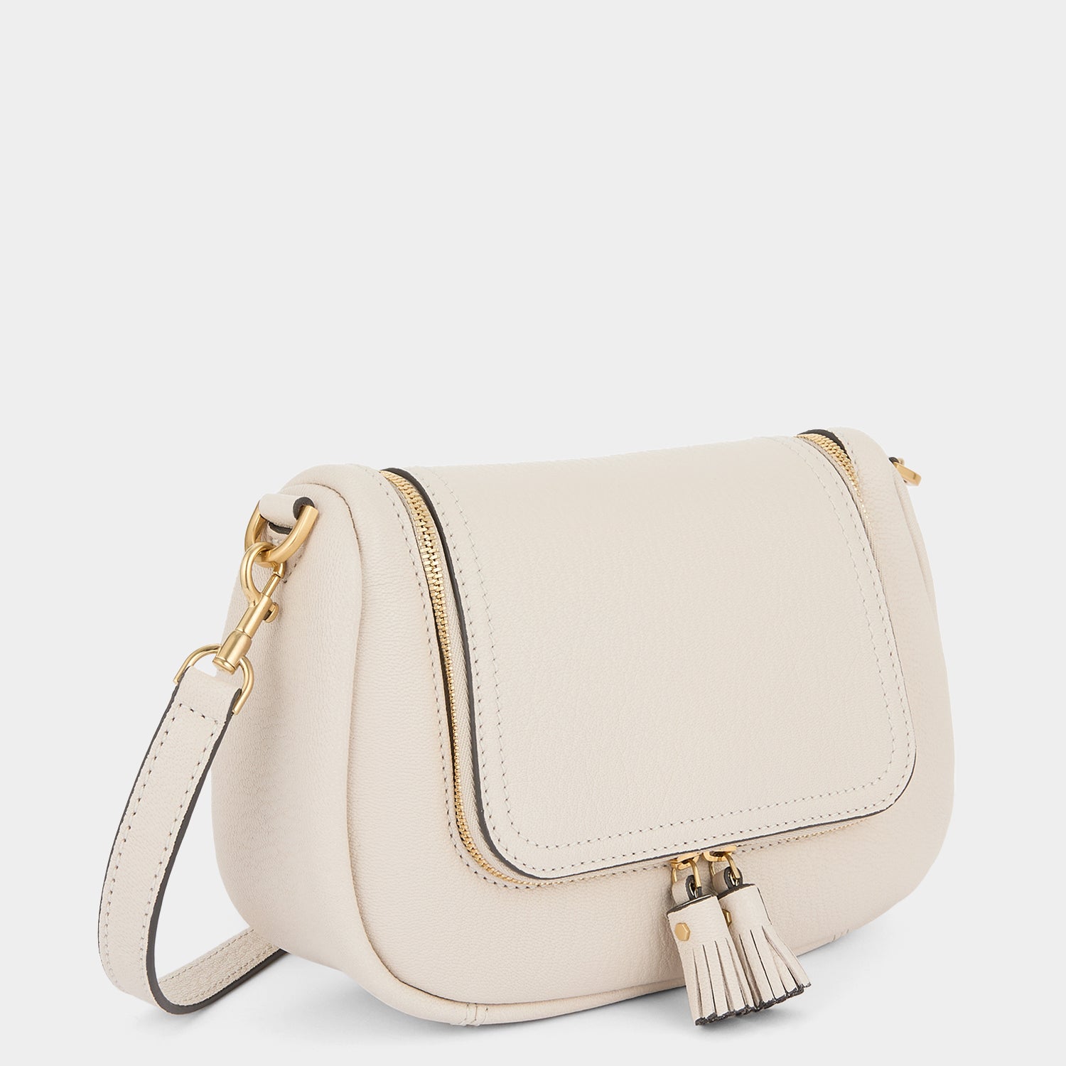 Vere Small Soft Satchel Cross-body -

          
            Grain Leather in Chalk -
          

          Anya Hindmarch EU
