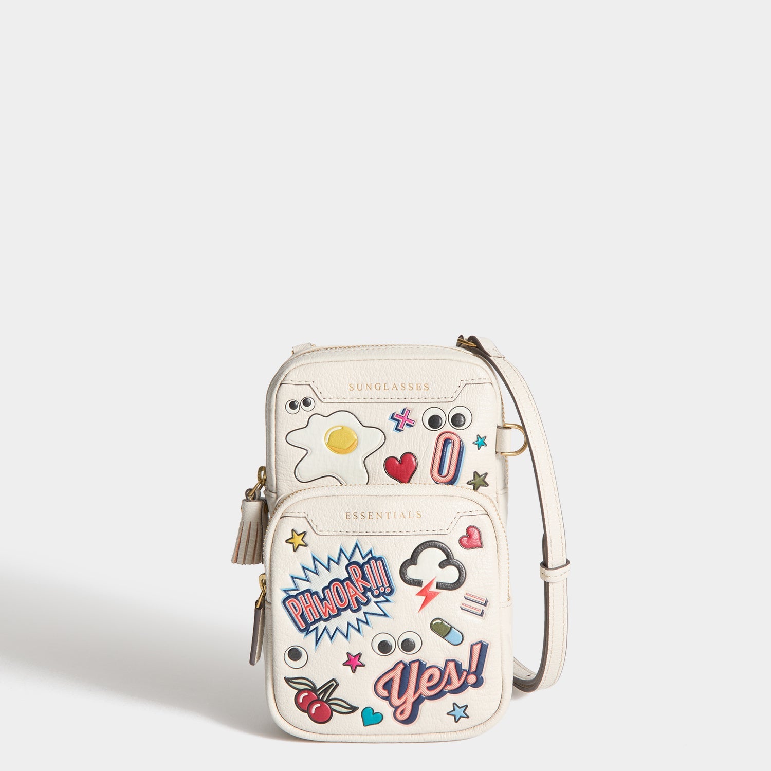 All Over Stickers Essential Cross-body -

          
            Capra Leather in Chalk -
          

          Anya Hindmarch EU
